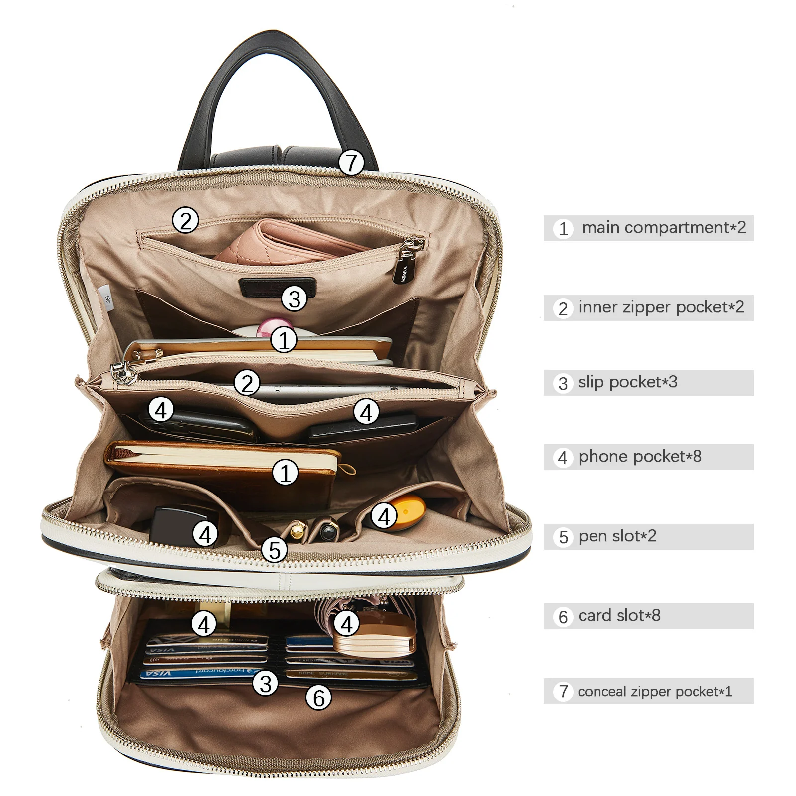 Vrba Classic Leather Slim Backpack - Image 3