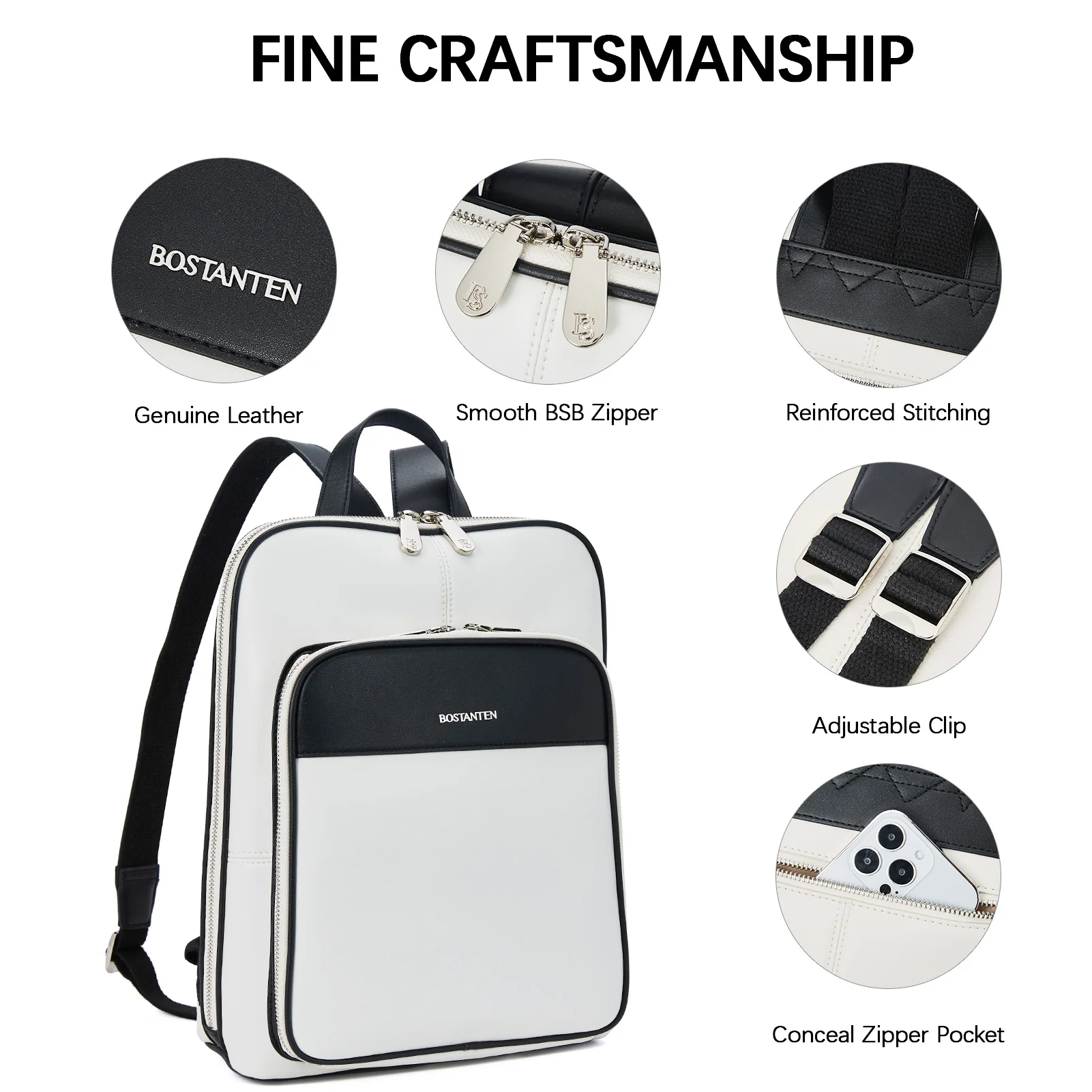 Vrba Classic Leather Slim Backpack - Image 5
