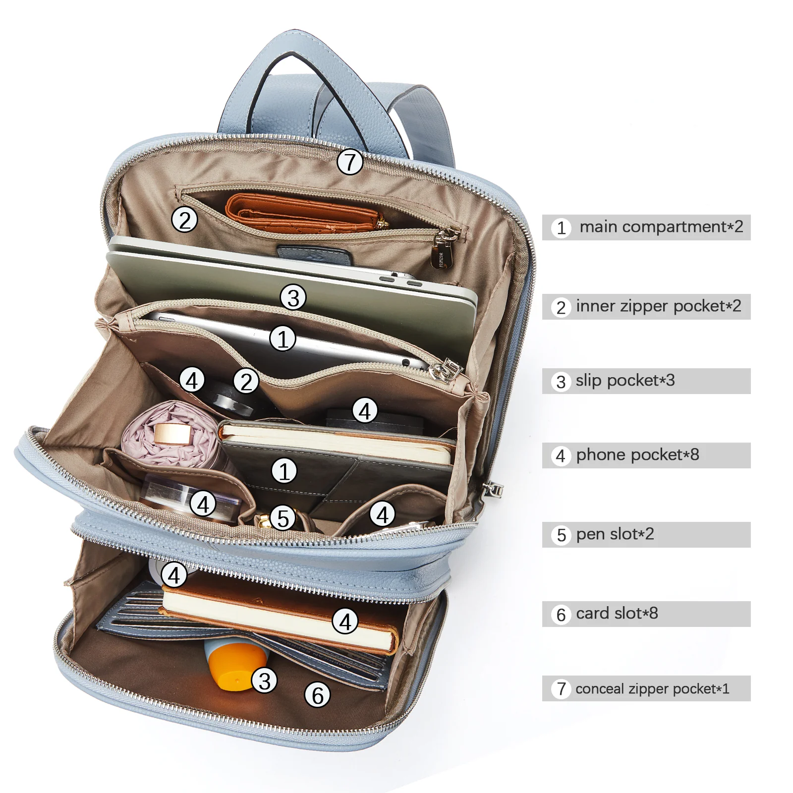 Vrba Genuine Leather Backpack Purse — Courage - Image 21