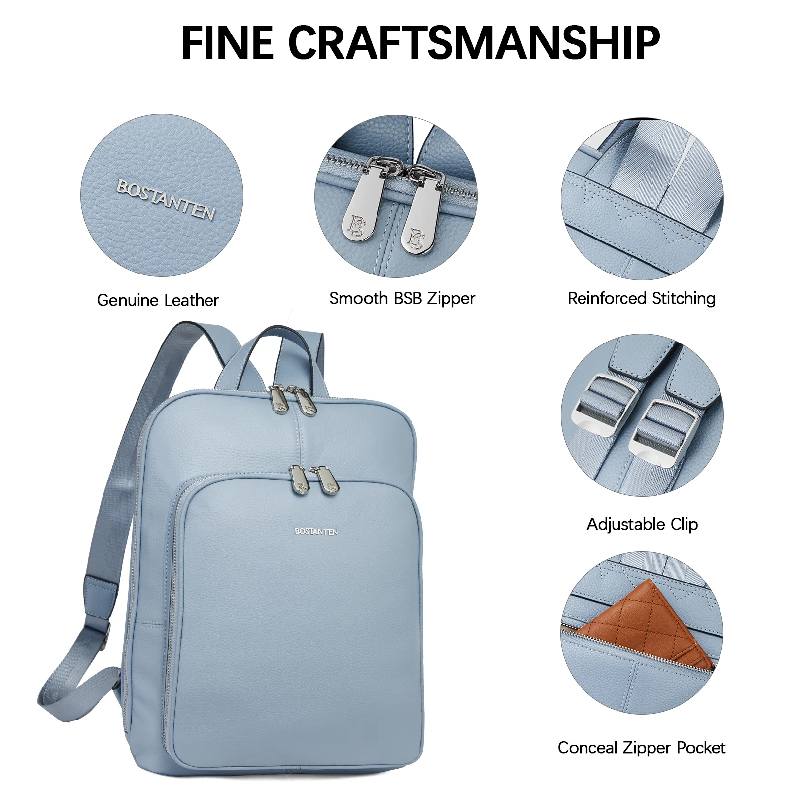 Vrba Genuine Leather Backpack Purse — Courage - Image 23