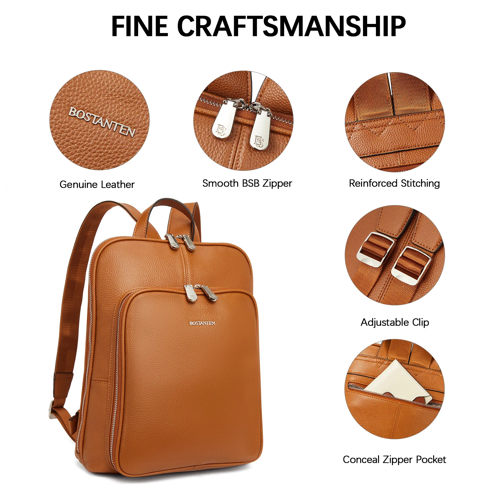 Vrba Genuine Leather Backpack Purse — Courage - Image 28