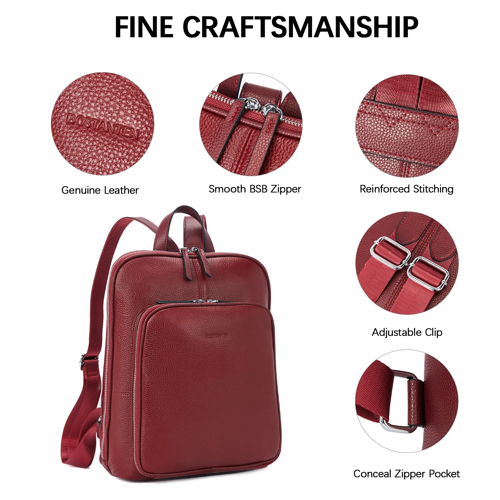 Vrba Genuine Leather Backpack Purse — Courage - Image 34