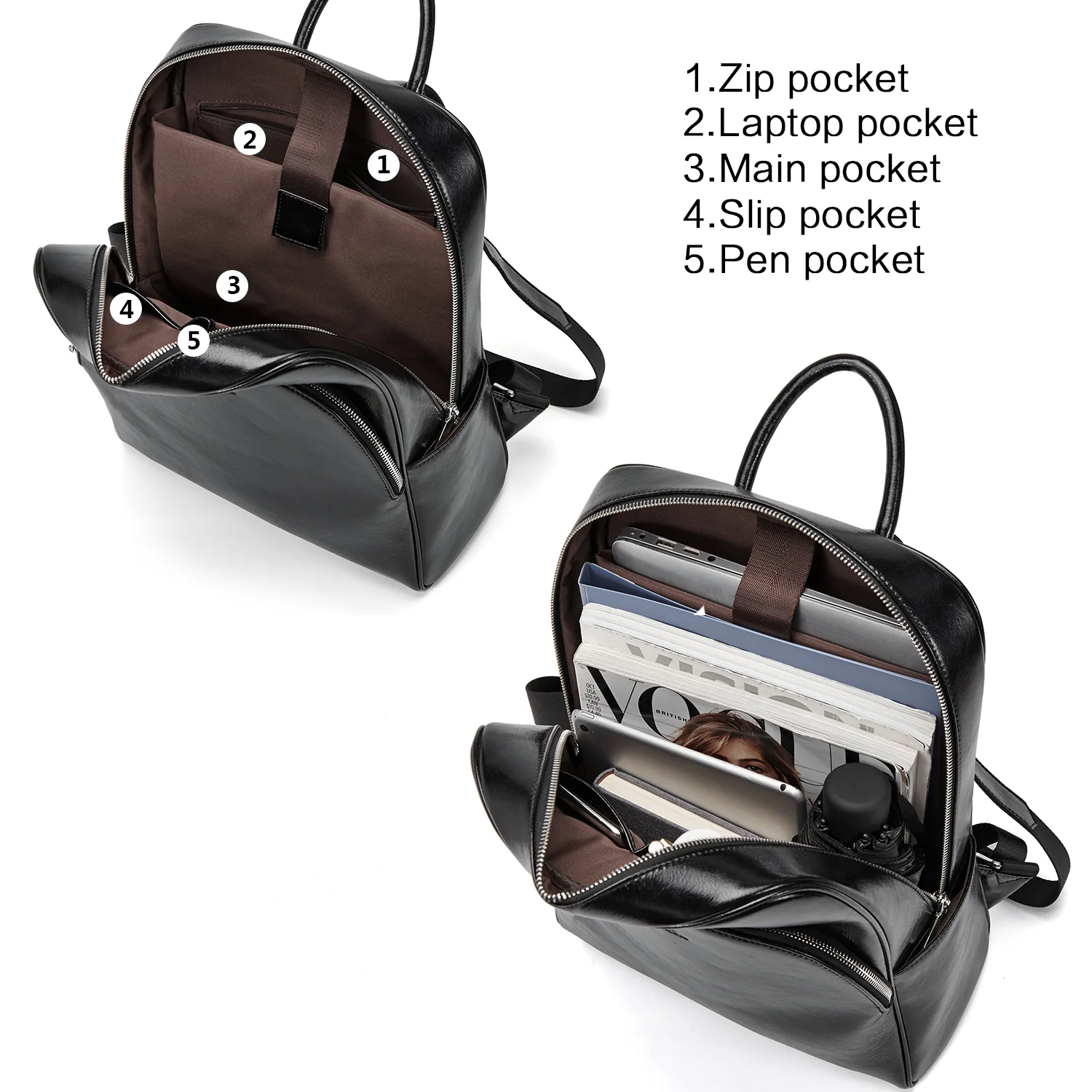 Nombongo Stylish Black Backpack Purse — College Cool - Image 6