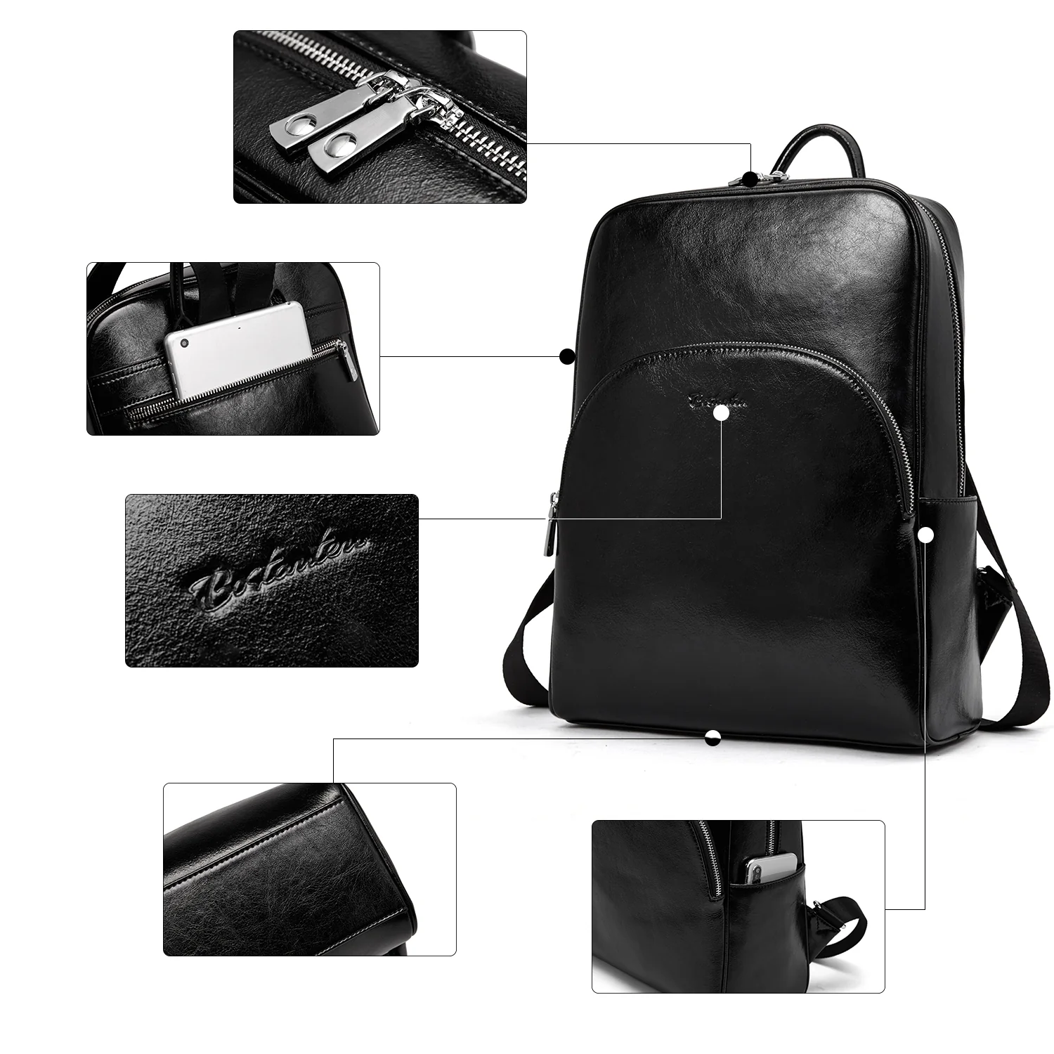 Nombongo Stylish Black Backpack Purse — College Cool - Image 7
