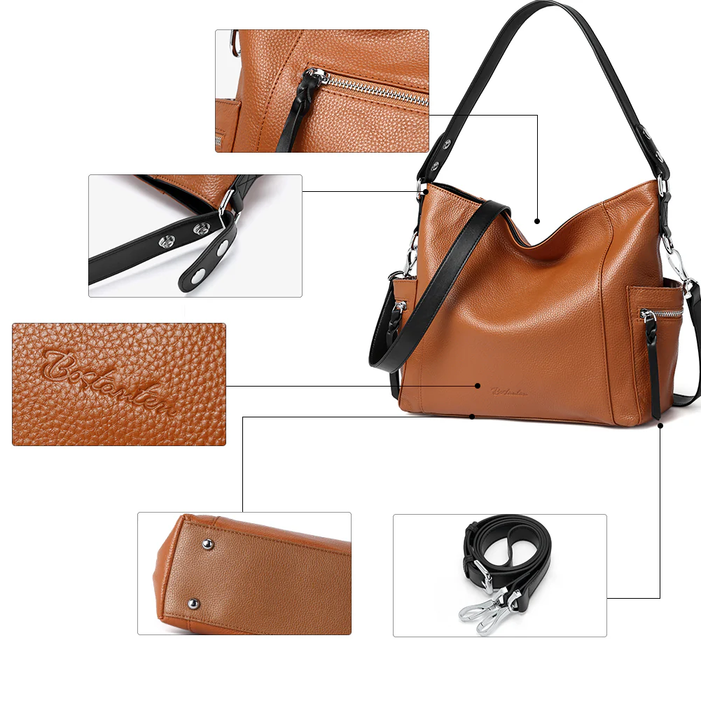 Kweli Multi-Functional Convertible Hobo Shoulder Bag with Handy Side Zipper Pocket - Image 10
