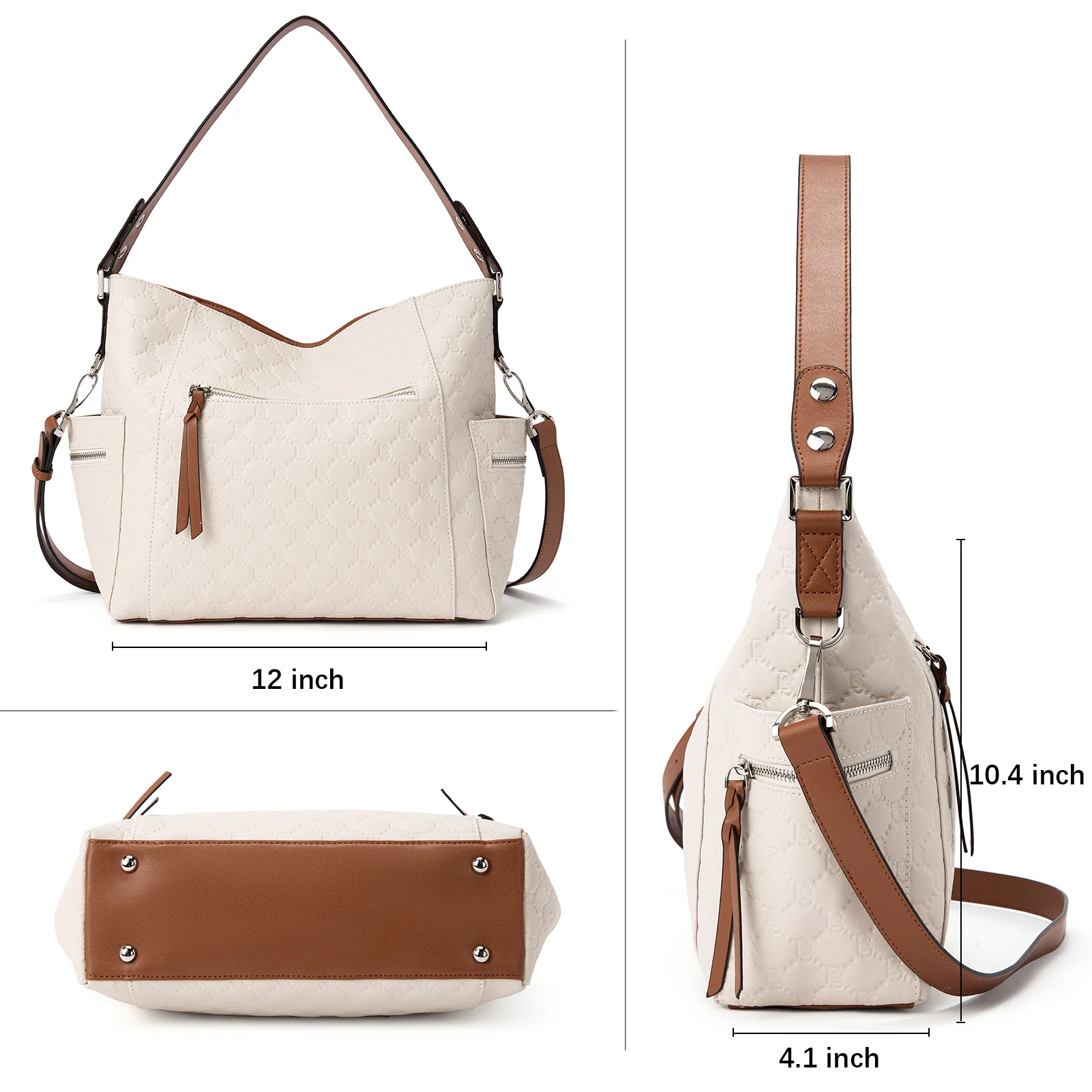 BOSTANTEN Hobo Handbags Designer Shoulder Tote Purses Crossbody Large Bag for Women - Image 4
