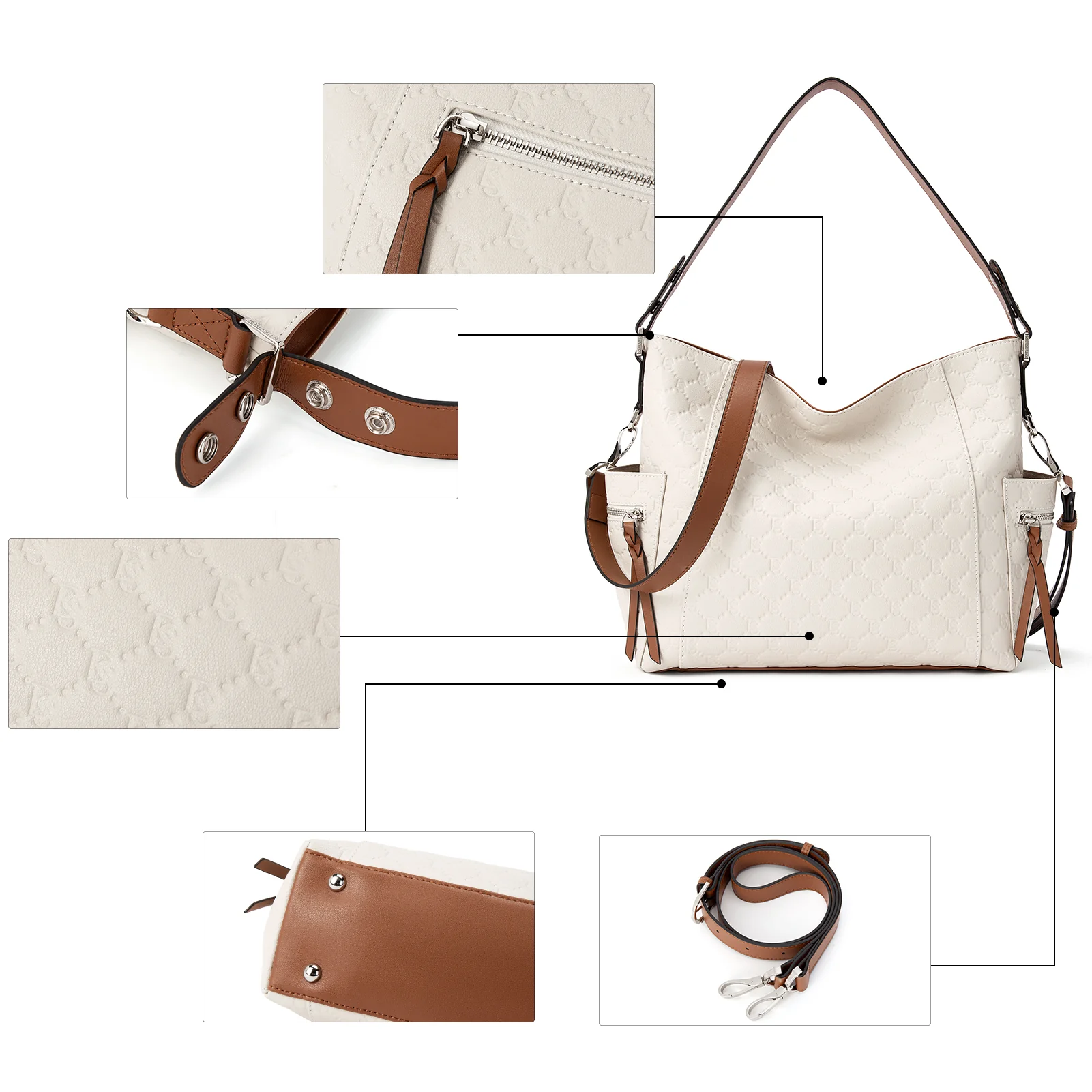 BOSTANTEN Hobo Handbags Designer Shoulder Tote Purses Crossbody Large Bag for Women - Image 5