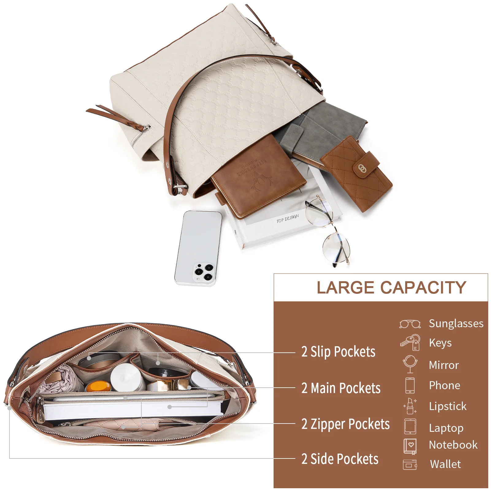 BOSTANTEN Hobo Handbags Designer Shoulder Tote Purses Crossbody Large Bag for Women - Image 7