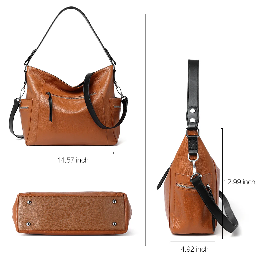 Kweli Multi-Functional Convertible Hobo Shoulder Bag with Handy Side Zipper Pocket - Image 9