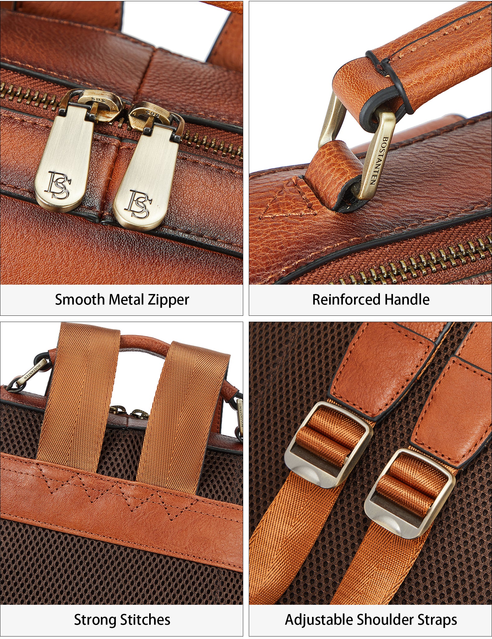 Nombongo Handmade Brown Vintage Leather Backpack - Image 5