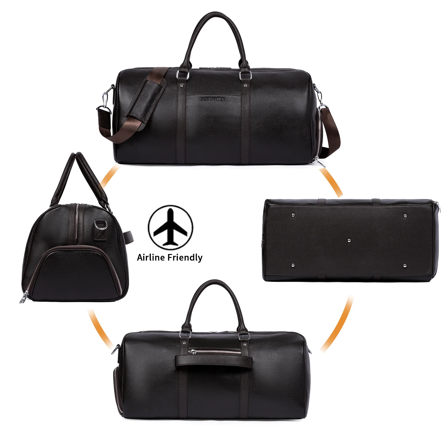 Vixen Oversized Leather Duffle Bag With Shoes Compartment - Image 16