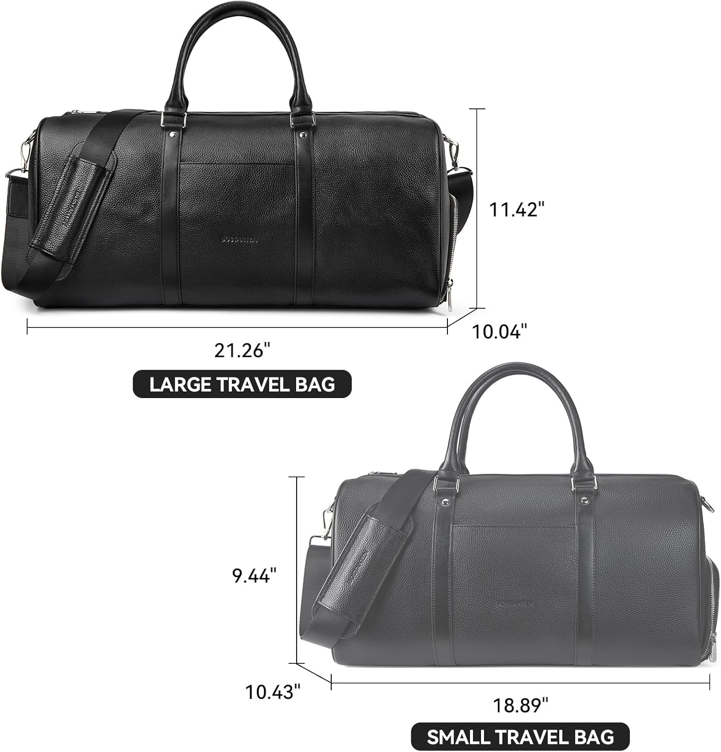 Vixen Oversized Leather Duffle Bag With Shoes Compartment - Image 9