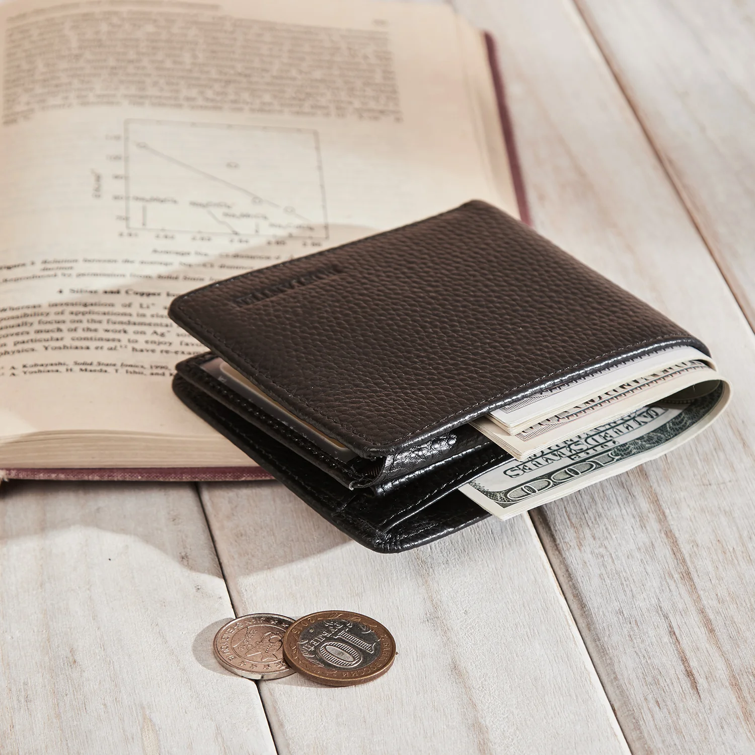 Premium Leather Wallet with 2 ID Window and Coin Slot for Men - Image 5