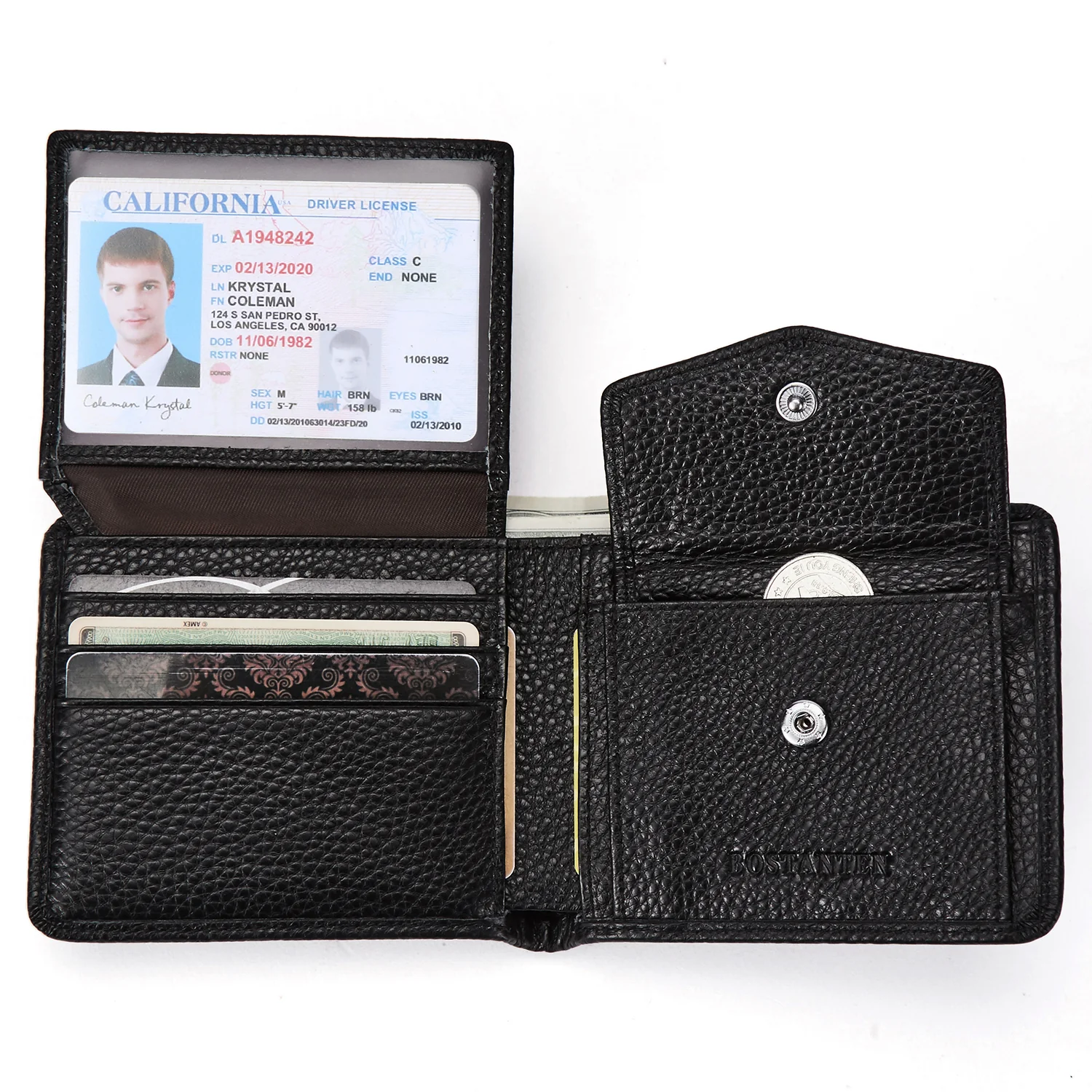 Premium Leather Wallet with 2 ID Window and Coin Slot for Men - Image 7