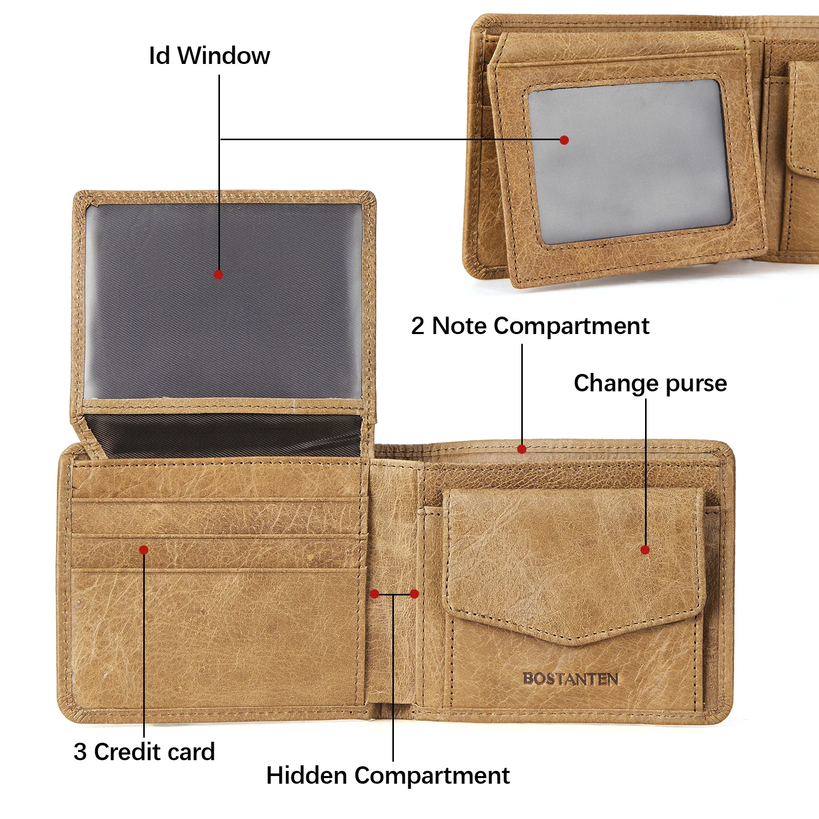 Rozenn RFID Leather Wallet For Men —— Slim - Image 4