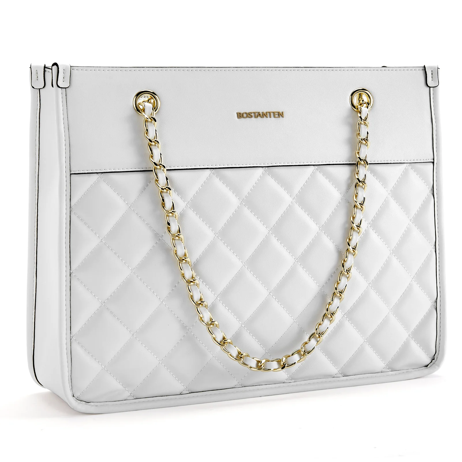 BOSTANTEN Handbags for Women Designer Leather Purses Quilted Shoulder Tote Bag with Chain Strap - Image 12
