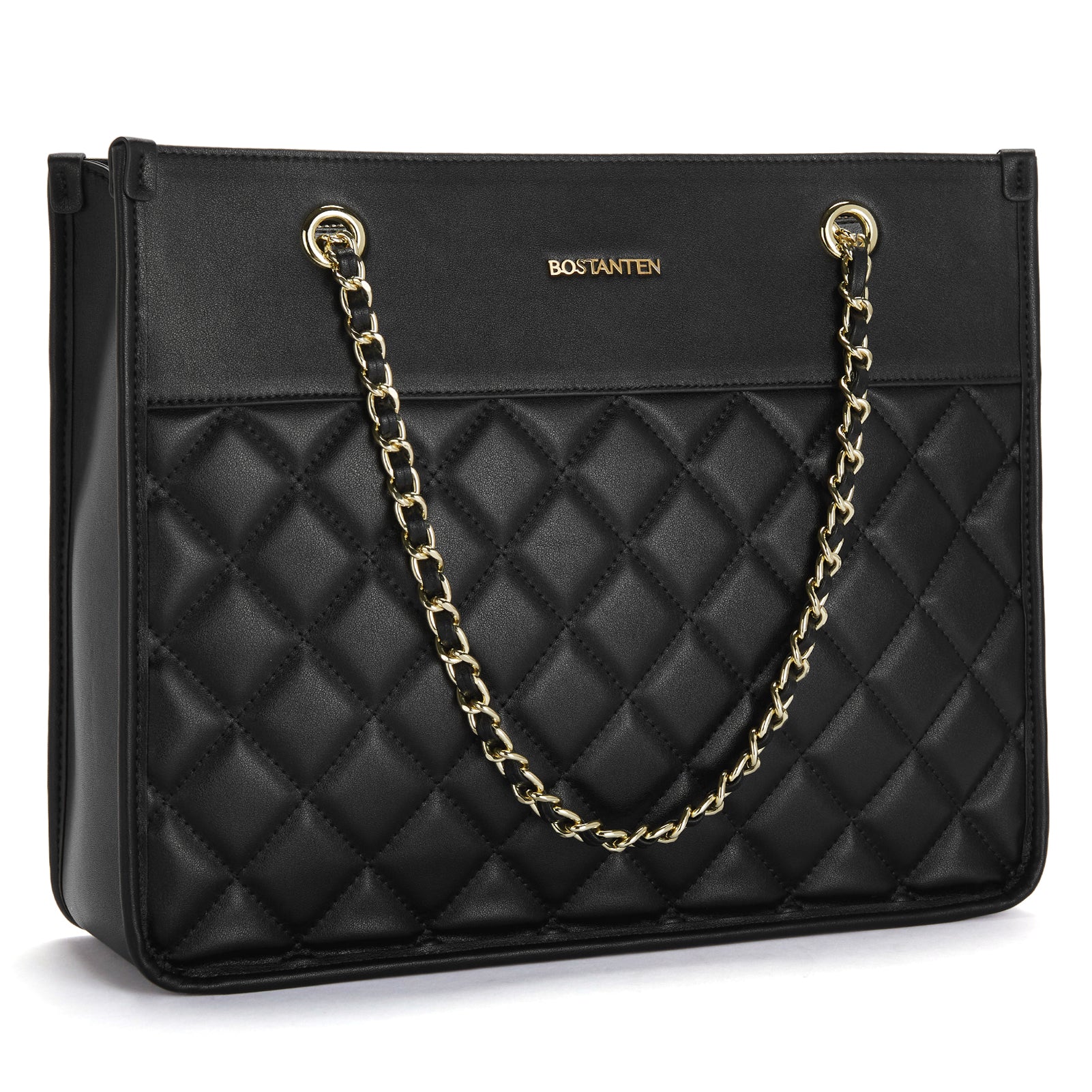 BOSTANTEN Handbags for Women Designer Leather Purses Quilted Shoulder Tote Bag with Chain Strap - Image 3