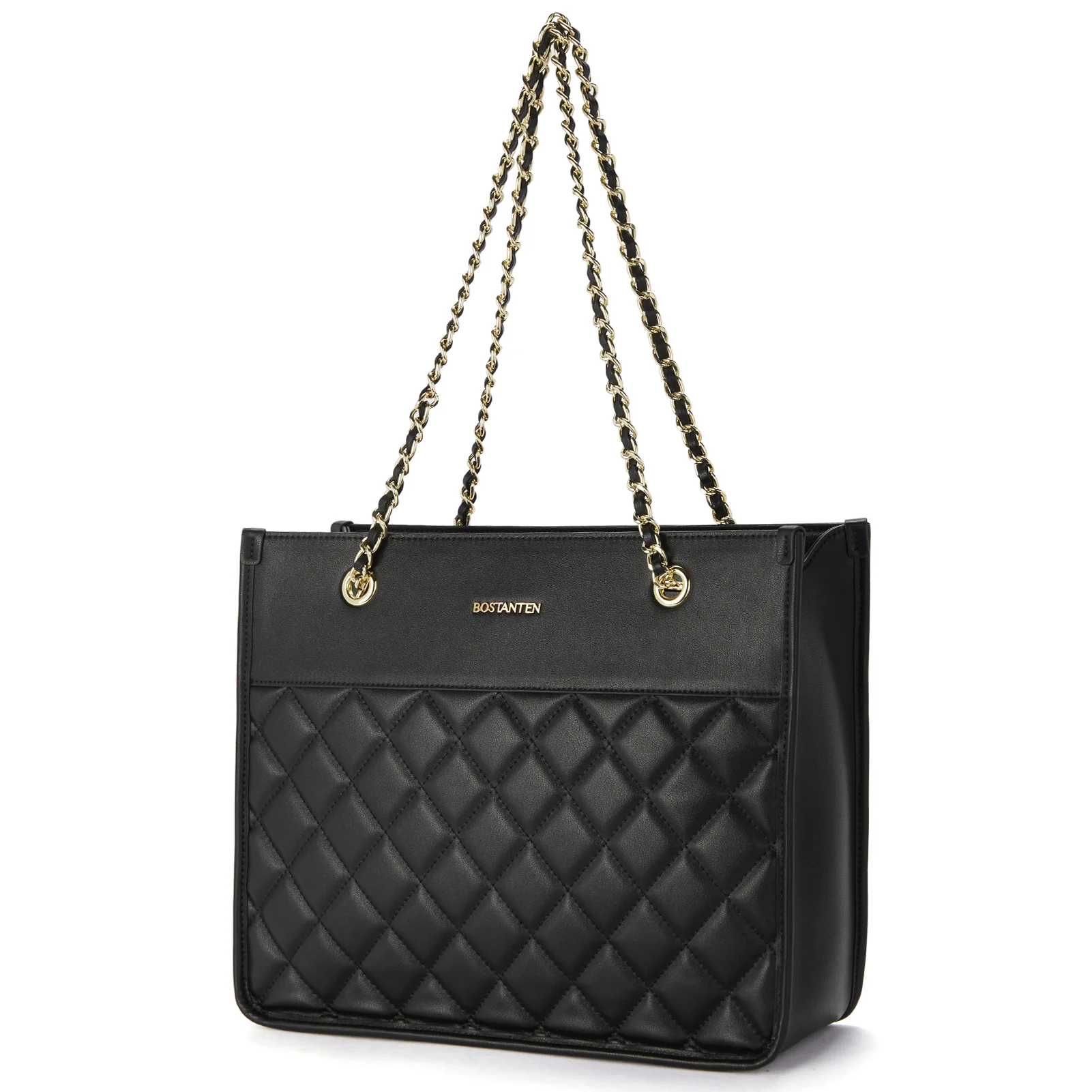BOSTANTEN Handbags for Women Designer Leather Purses Quilted Shoulder Tote Bag with Chain Strap - Image 7