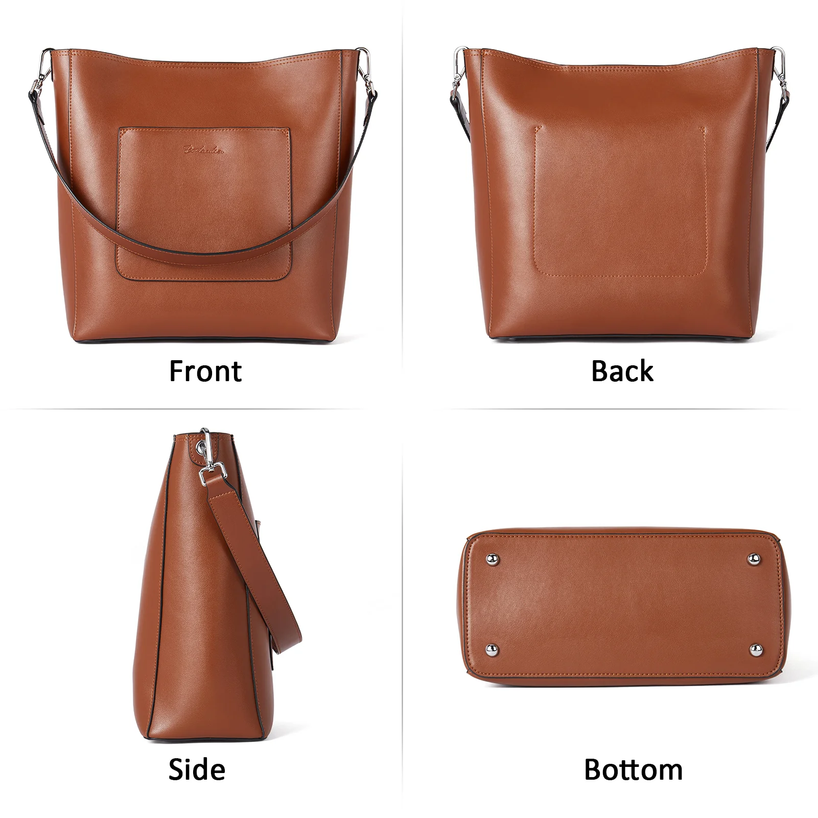 Lotty Genuine Leather Hobo Handbag - Soft & Supple with Adjustable Strap - Image 23