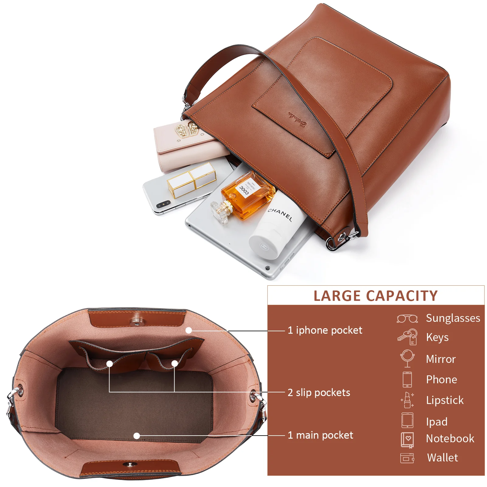 Lotty Genuine Leather Hobo Handbag - Soft & Supple with Adjustable Strap - Image 25