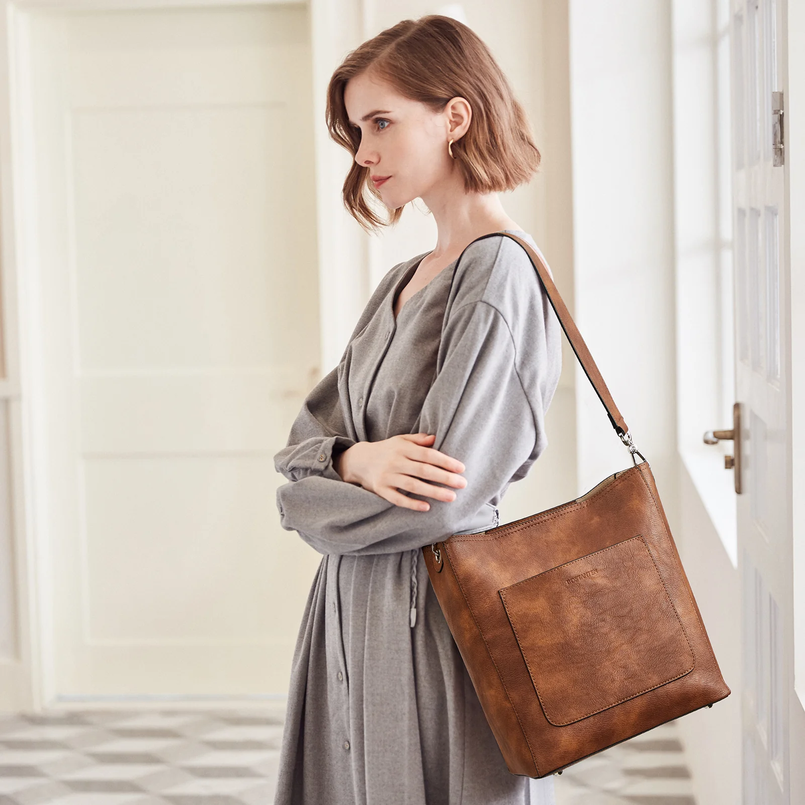 Lotty Genuine Leather Hobo Handbag - Soft & Supple with Adjustable Strap - Image 27