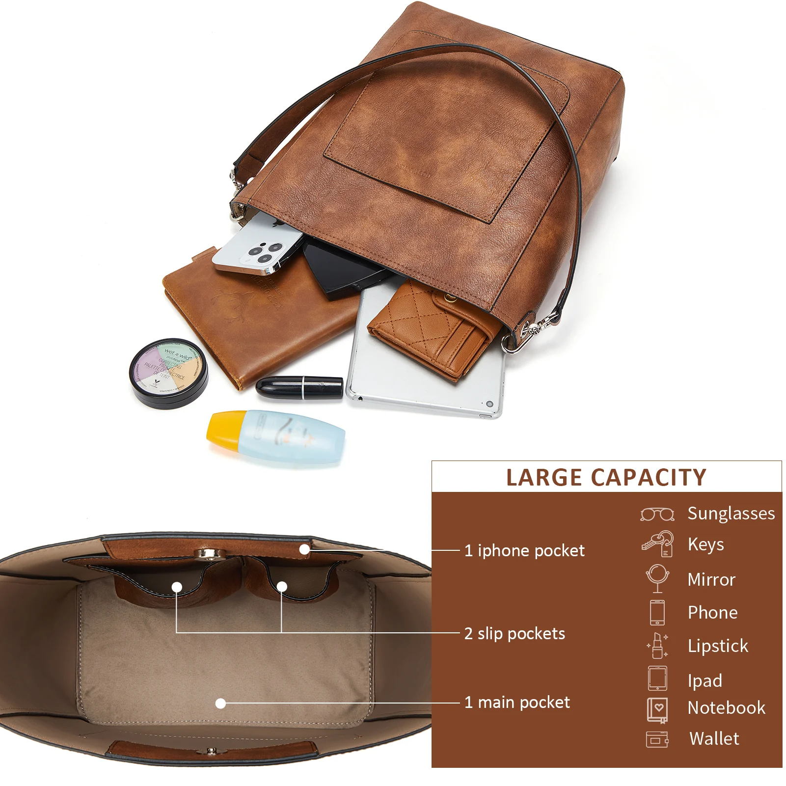 Lotty Genuine Leather Hobo Handbag - Soft & Supple with Adjustable Strap - Image 32