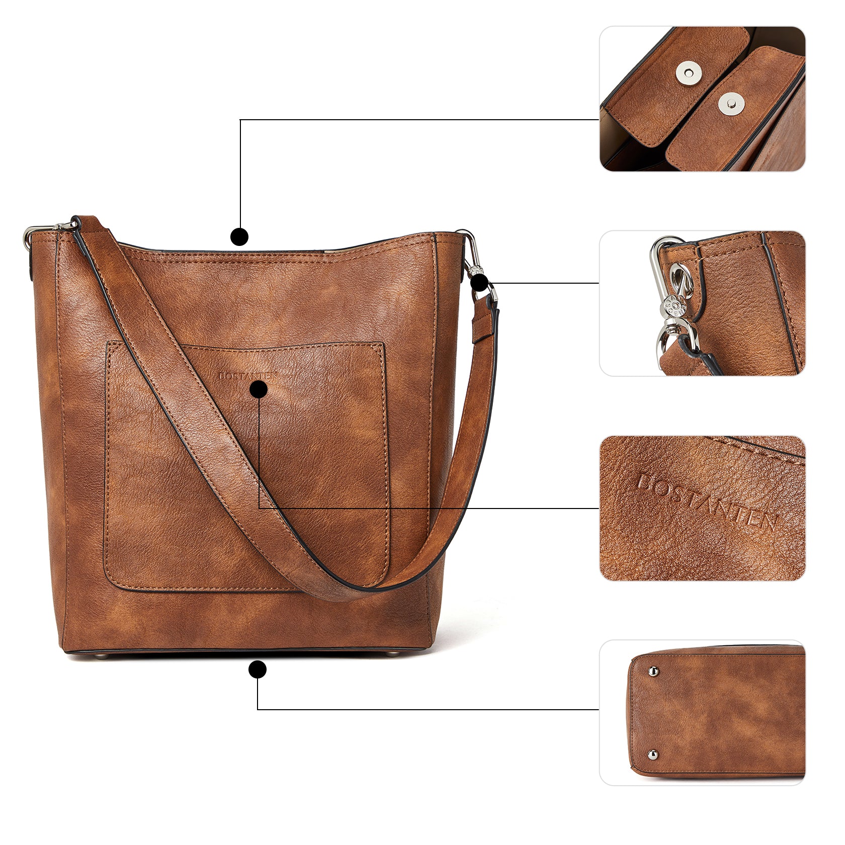 Lotty Genuine Leather Hobo Handbag - Soft & Supple with Adjustable Strap - Image 33