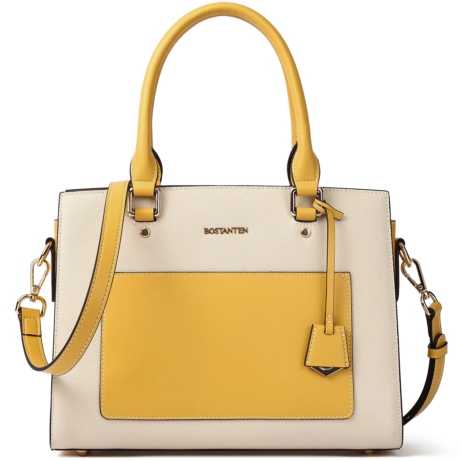BOSTANTEN Women Top Handle Leather Tote Bag With Shoulder Strap - Image 10