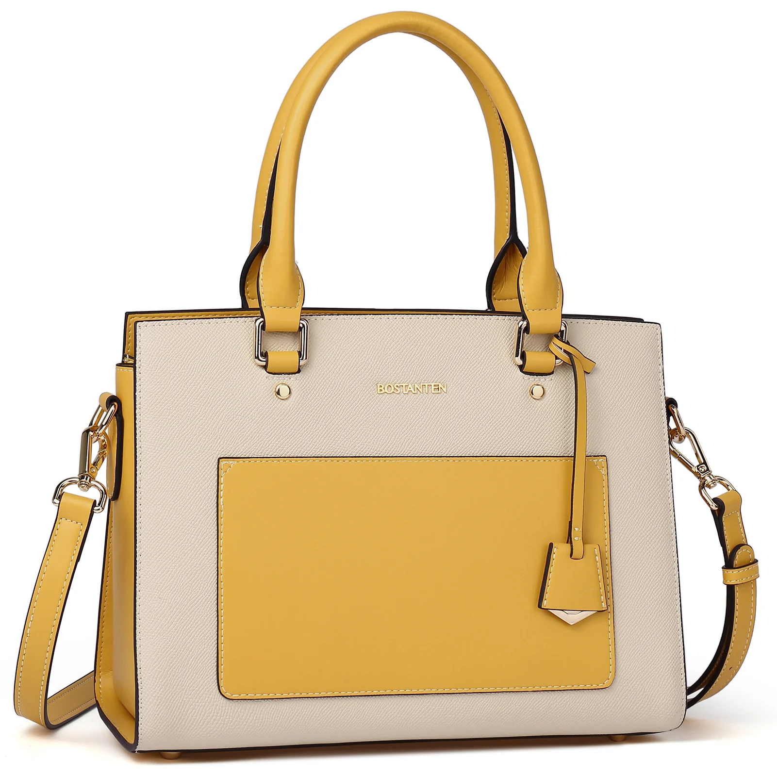 BOSTANTEN Women Top Handle Leather Tote Bag With Shoulder Strap - Image 11