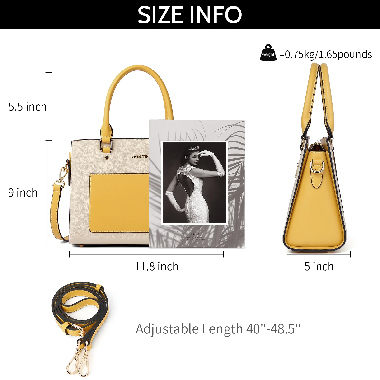 BOSTANTEN Women Top Handle Leather Tote Bag With Shoulder Strap - Image 12