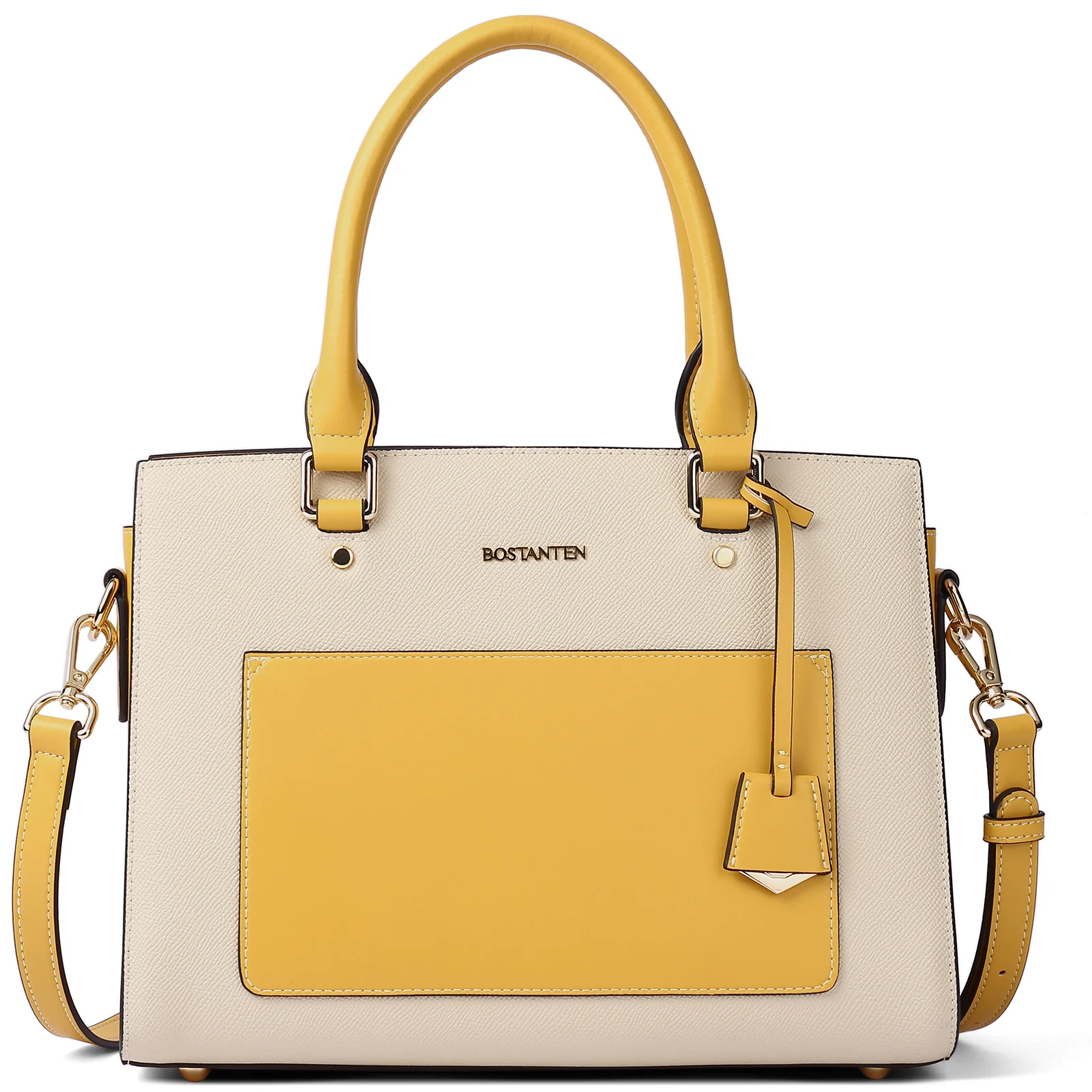 BOSTANTEN Women Top Handle Leather Tote Bag With Shoulder Strap - Image 8