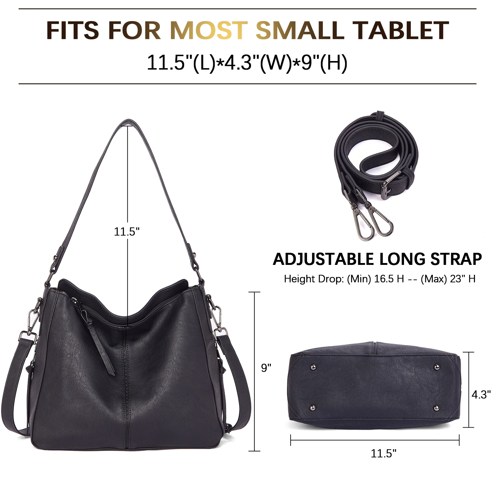 Kweli Large Stitch Detail Vegan Lether Hobo Bag - Image 10