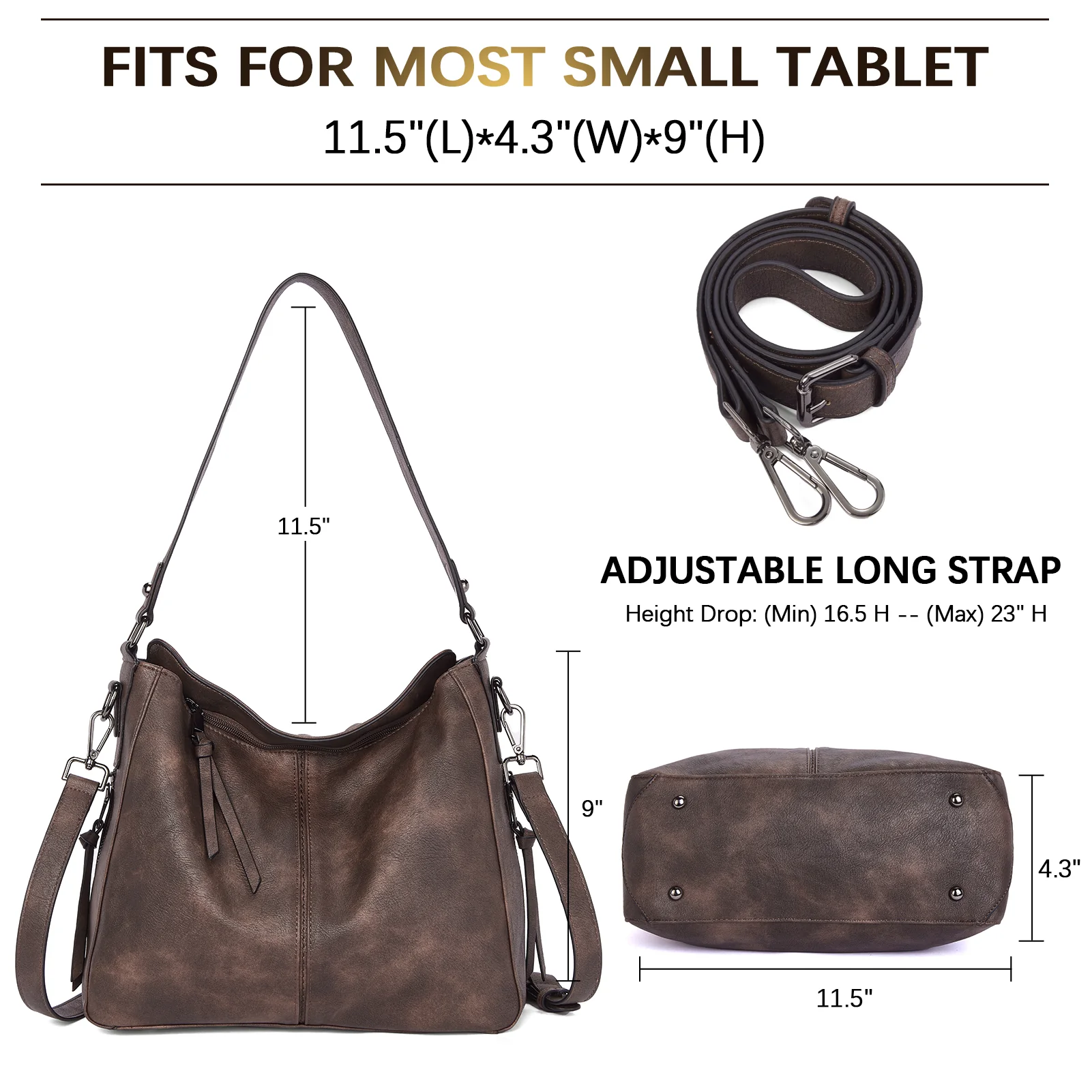 Kweli Large Stitch Detail Vegan Lether Hobo Bag - Image 16