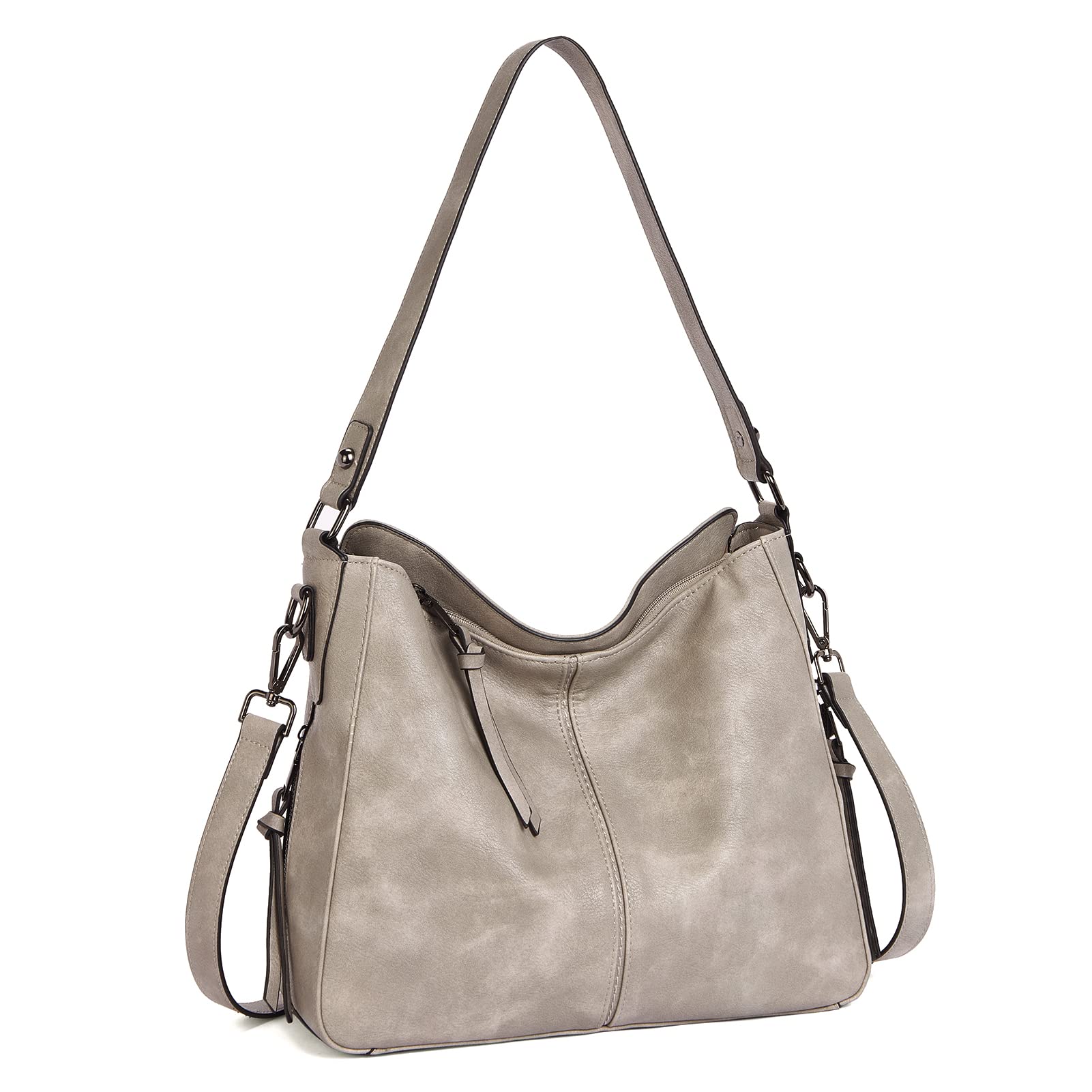 Kweli Large Stitch Detail Vegan Lether Hobo Bag - Image 22