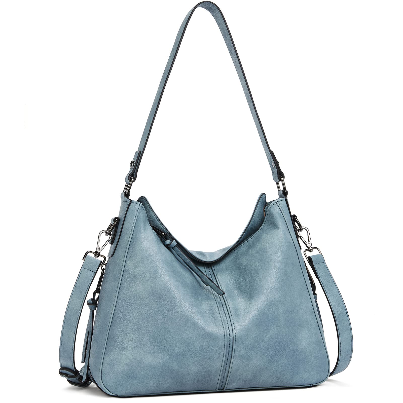 Kweli Large Stitch Detail Vegan Lether Hobo Bag - Image 29