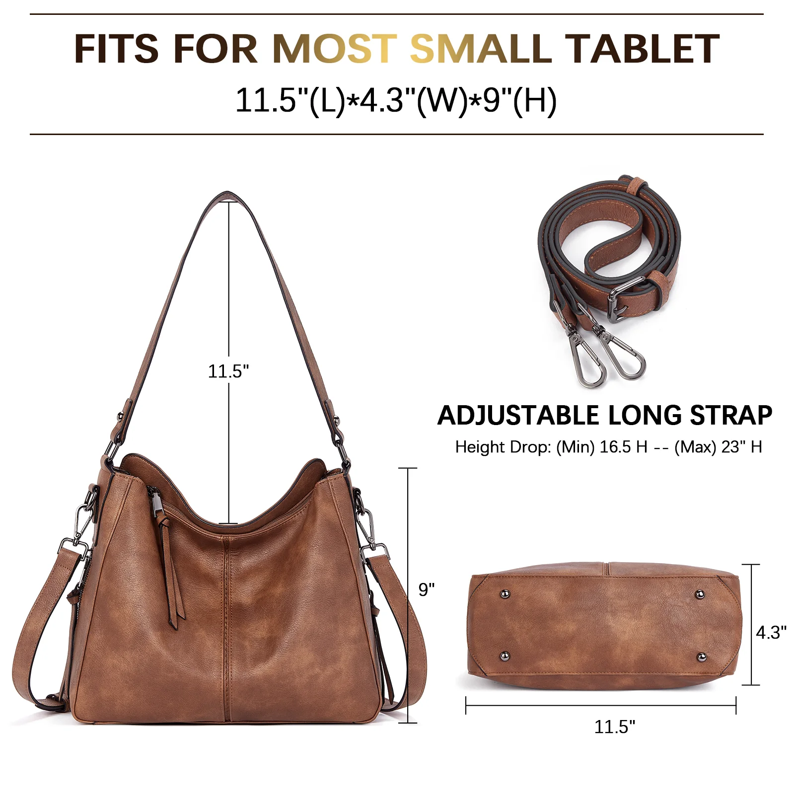 Kweli Large Stitch Detail Vegan Lether Hobo Bag - Image 3
