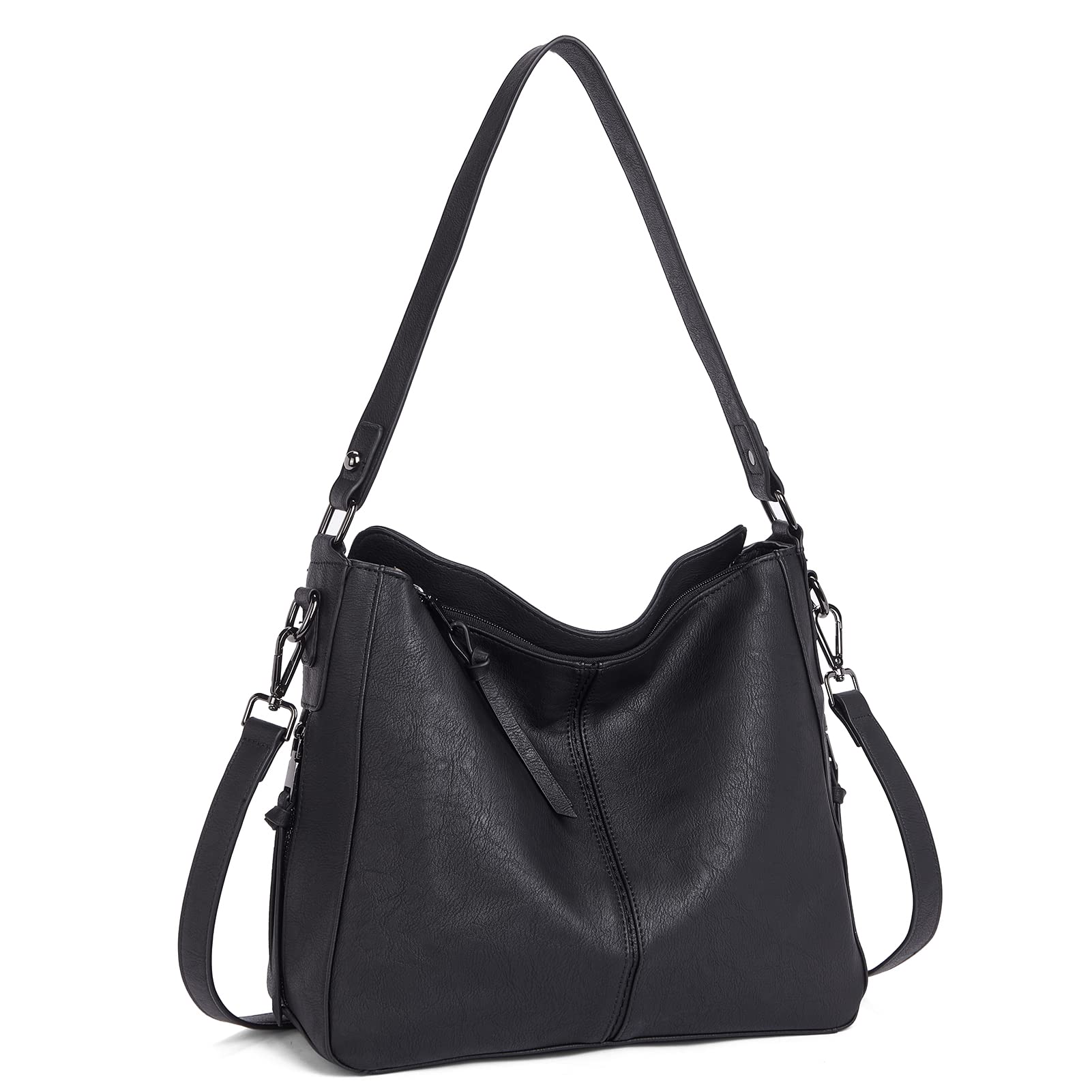 Kweli Large Stitch Detail Vegan Lether Hobo Bag - Image 8