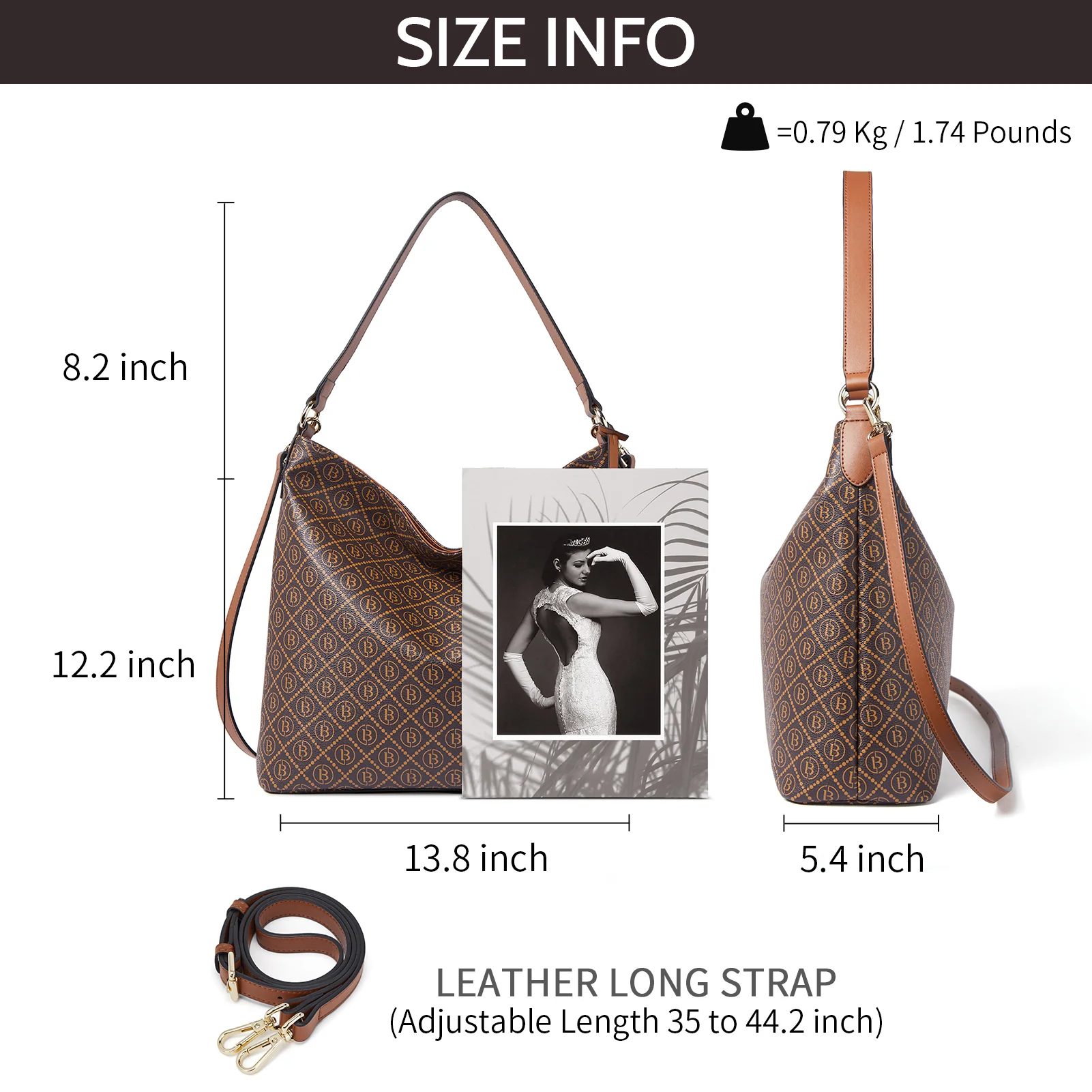 Kweli Durable Large Leather Hobo Shoulder Bag for Every Day Use - Image 11