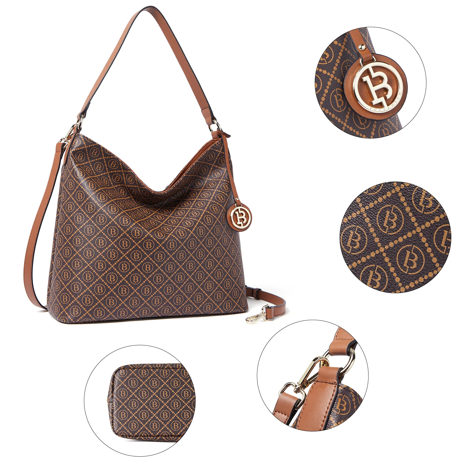 Kweli Durable Large Leather Hobo Shoulder Bag for Every Day Use - Image 12