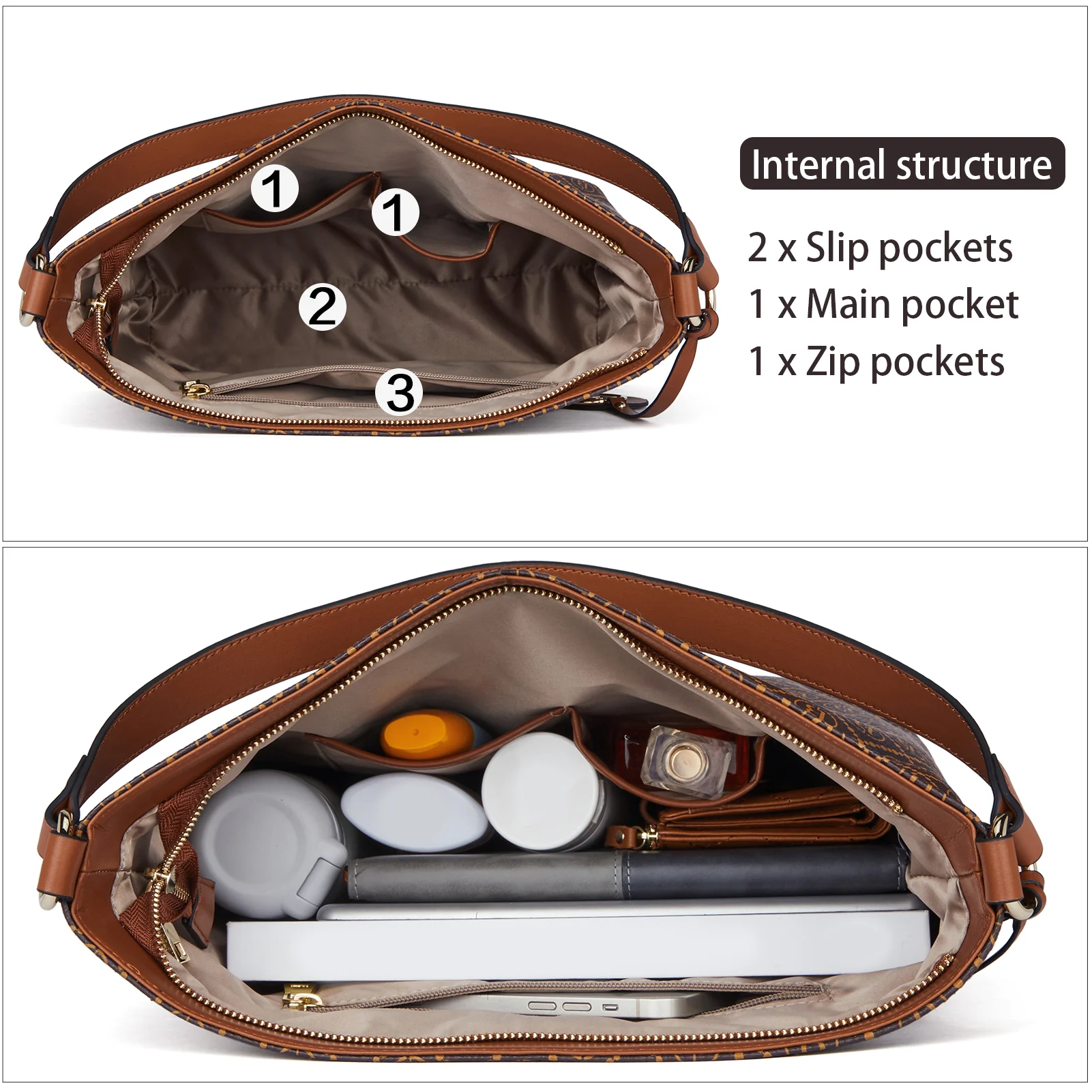 Kweli Durable Large Leather Hobo Shoulder Bag for Every Day Use - Image 13