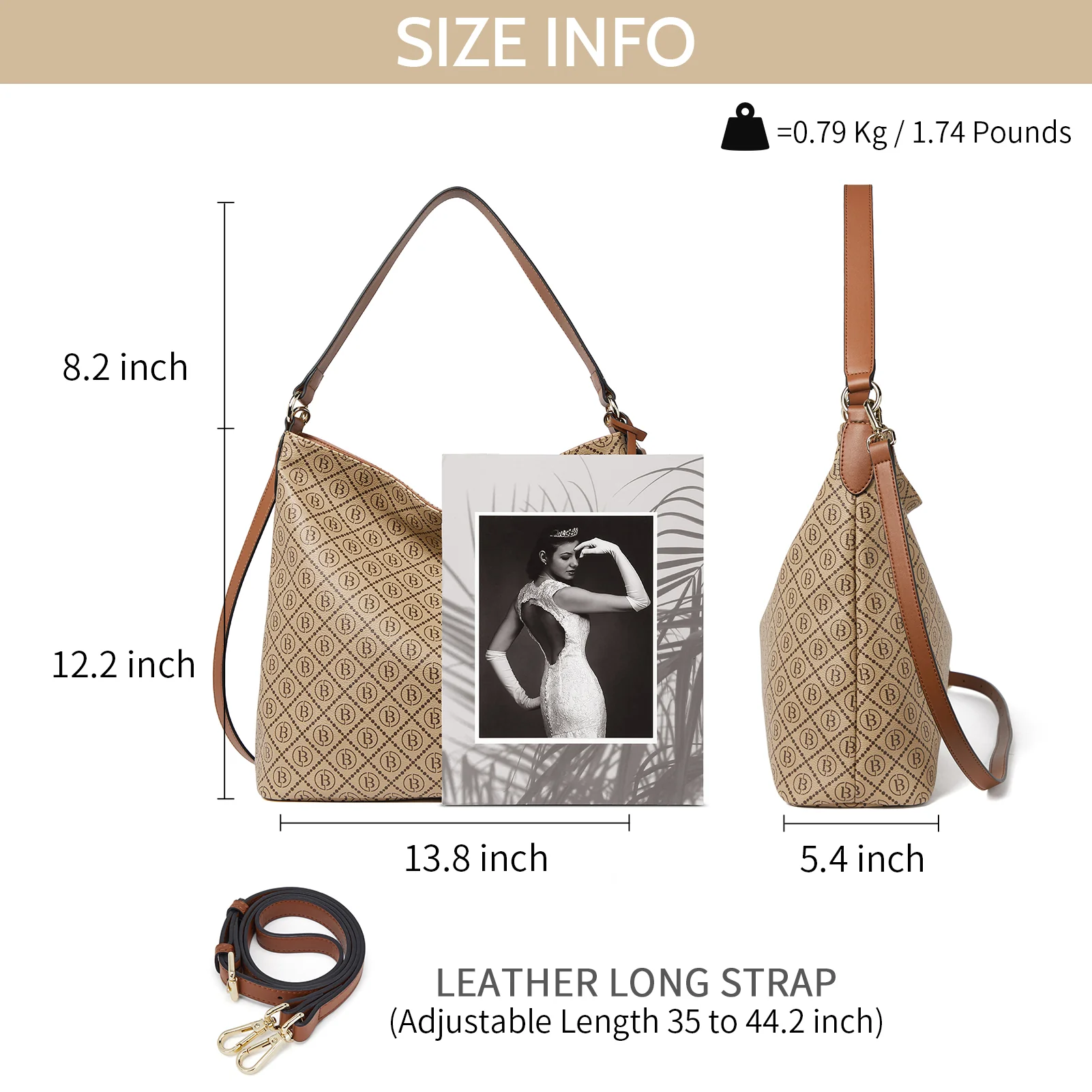 Kweli Durable Large Leather Hobo Shoulder Bag for Every Day Use - Image 19