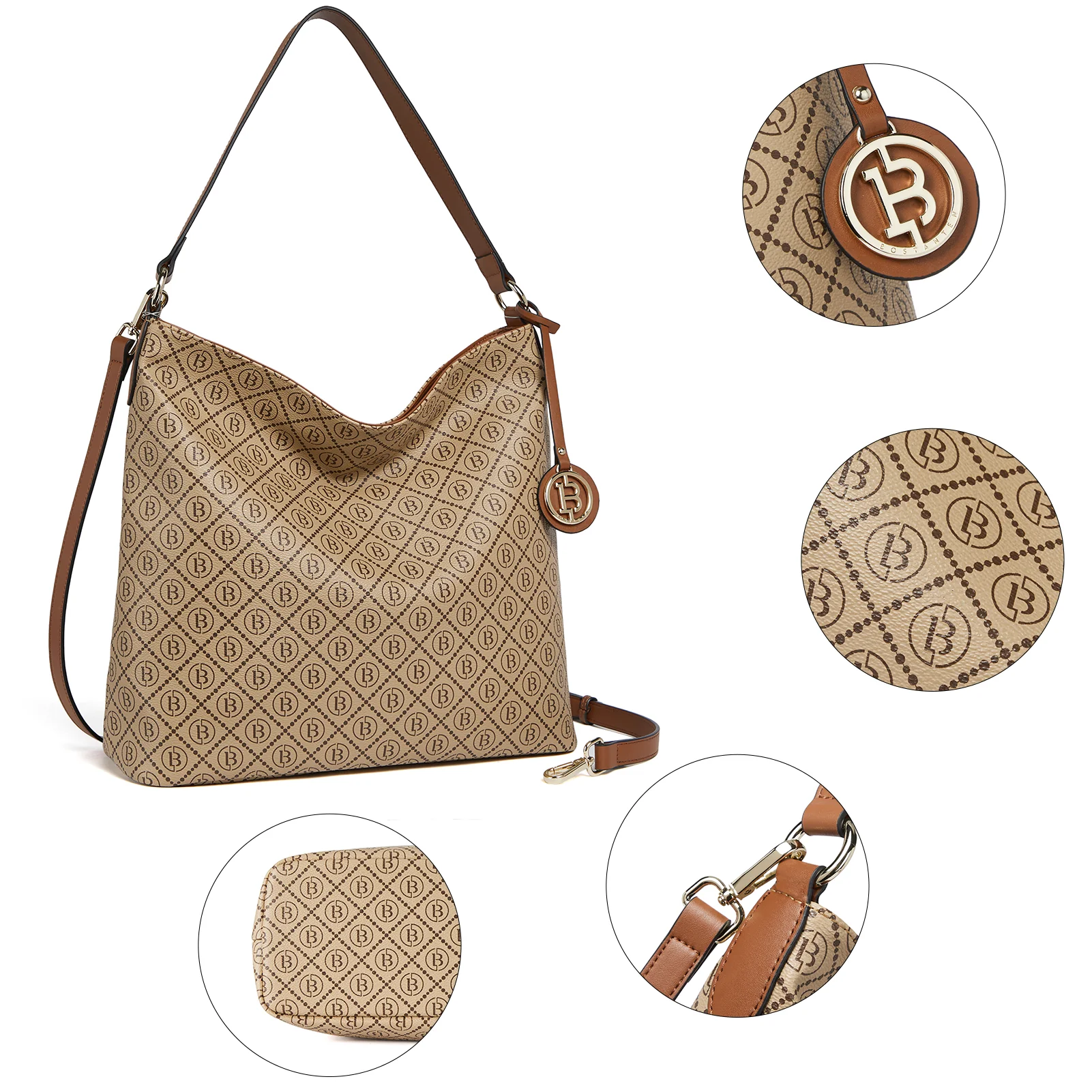 Kweli Durable Large Leather Hobo Shoulder Bag for Every Day Use - Image 20