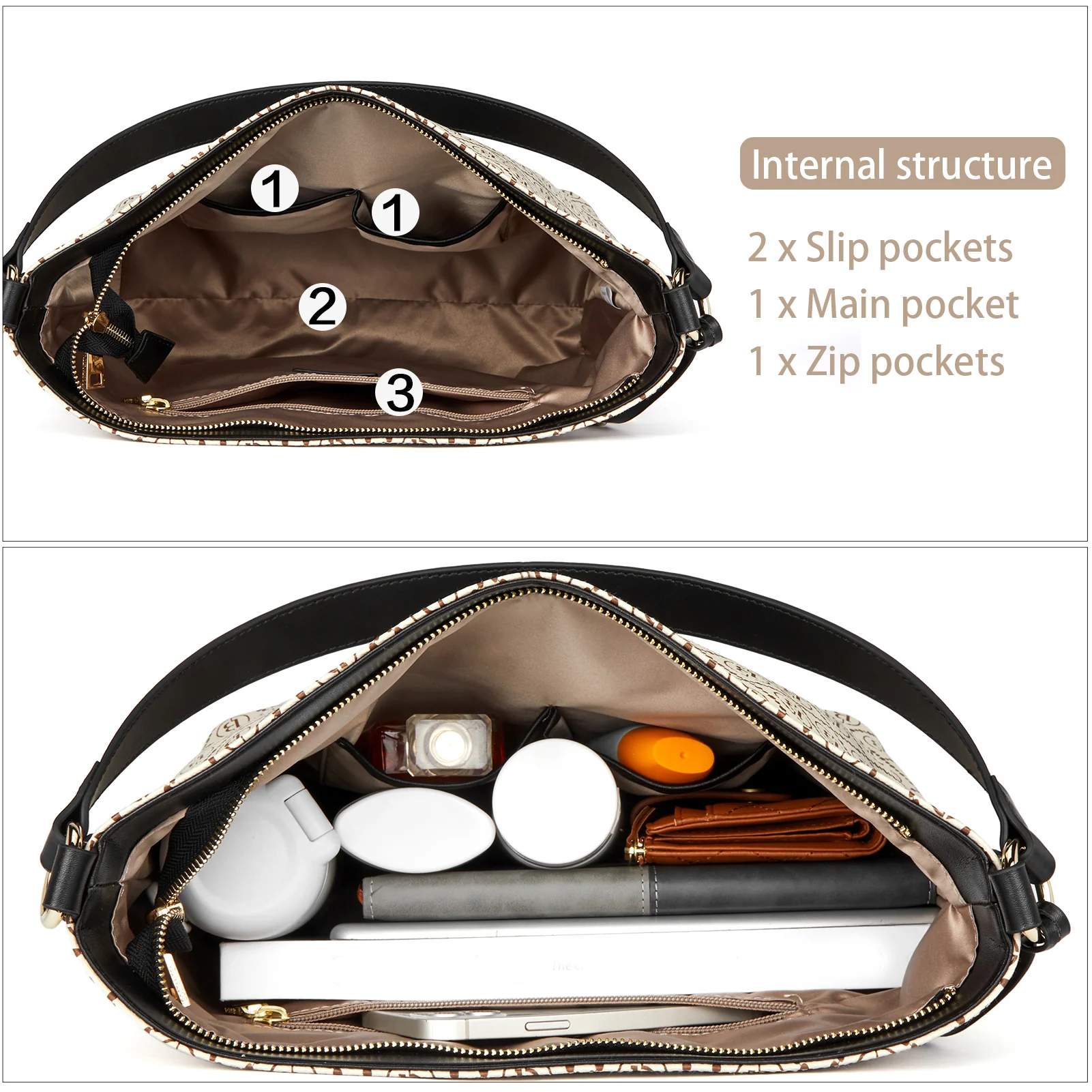 Kweli Durable Large Leather Hobo Shoulder Bag for Every Day Use - Image 5