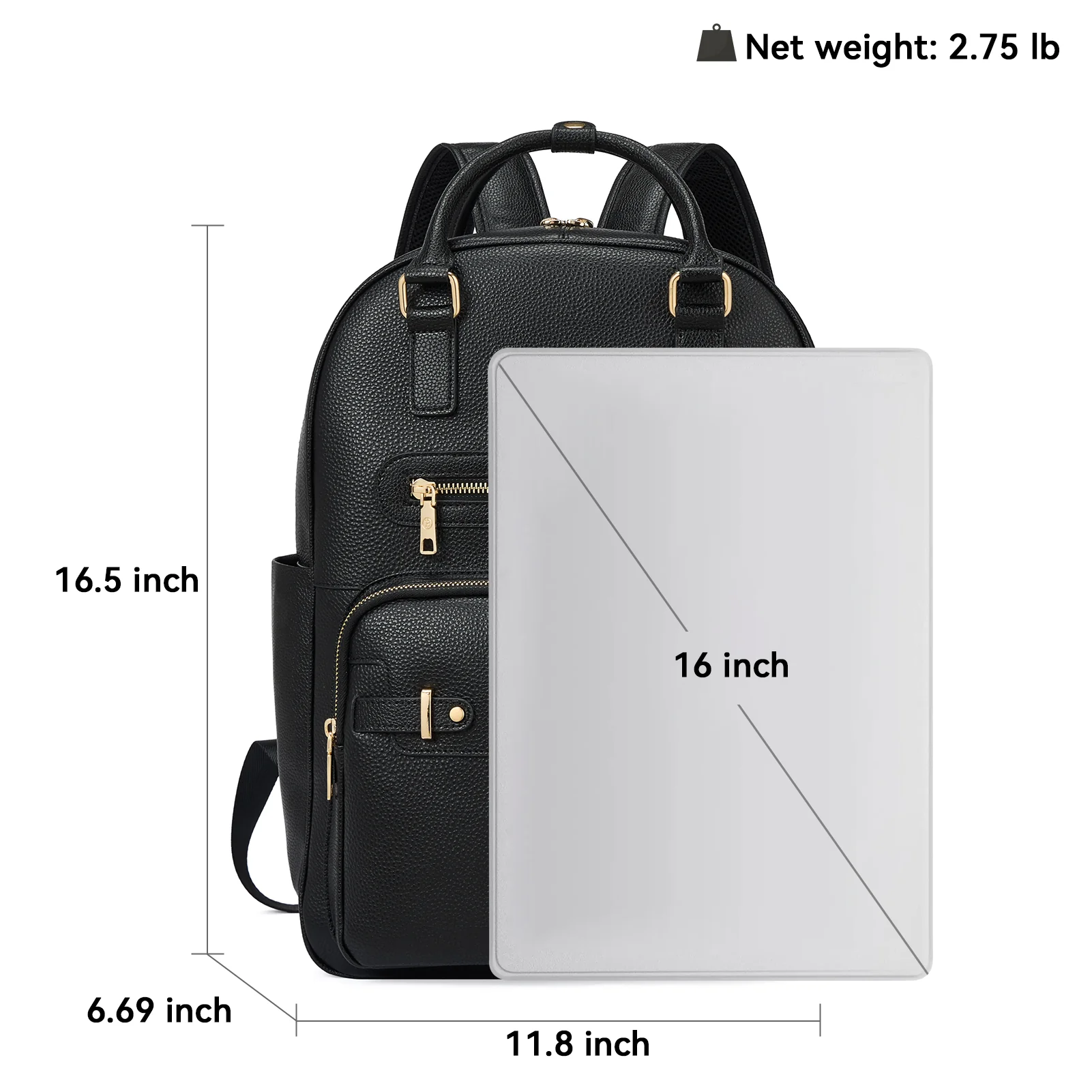 Smart Genuine Leather Laptop Backpack — Expandable Bottle Pocket - Image 6