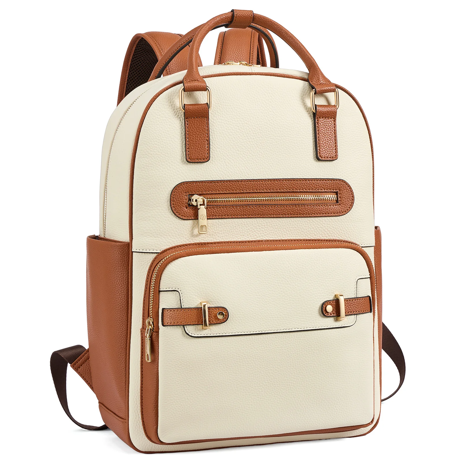 Smart Genuine Leather Laptop Backpack — Expandable Bottle Pocket - Image 8