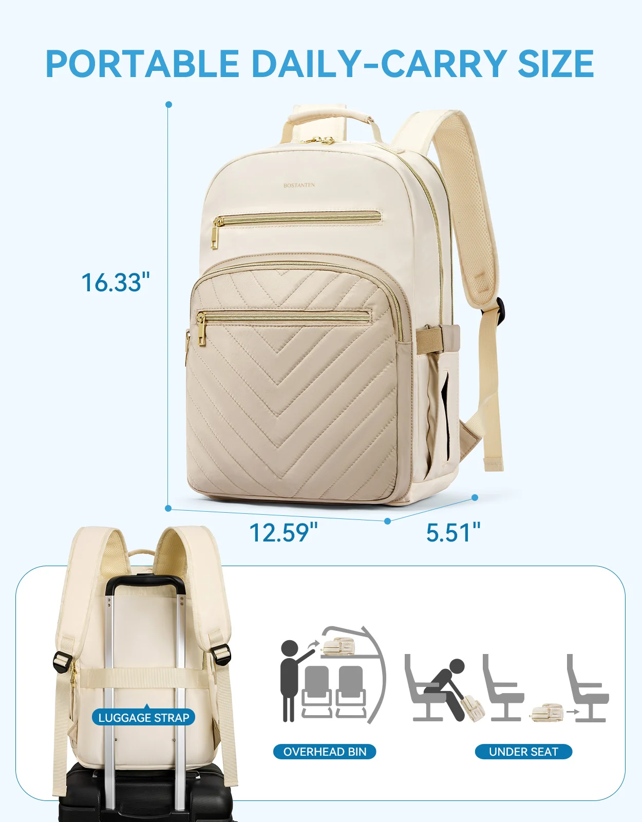 Minoru Quilted Patchwork 15.6“ Laptop Backpack - Image 14