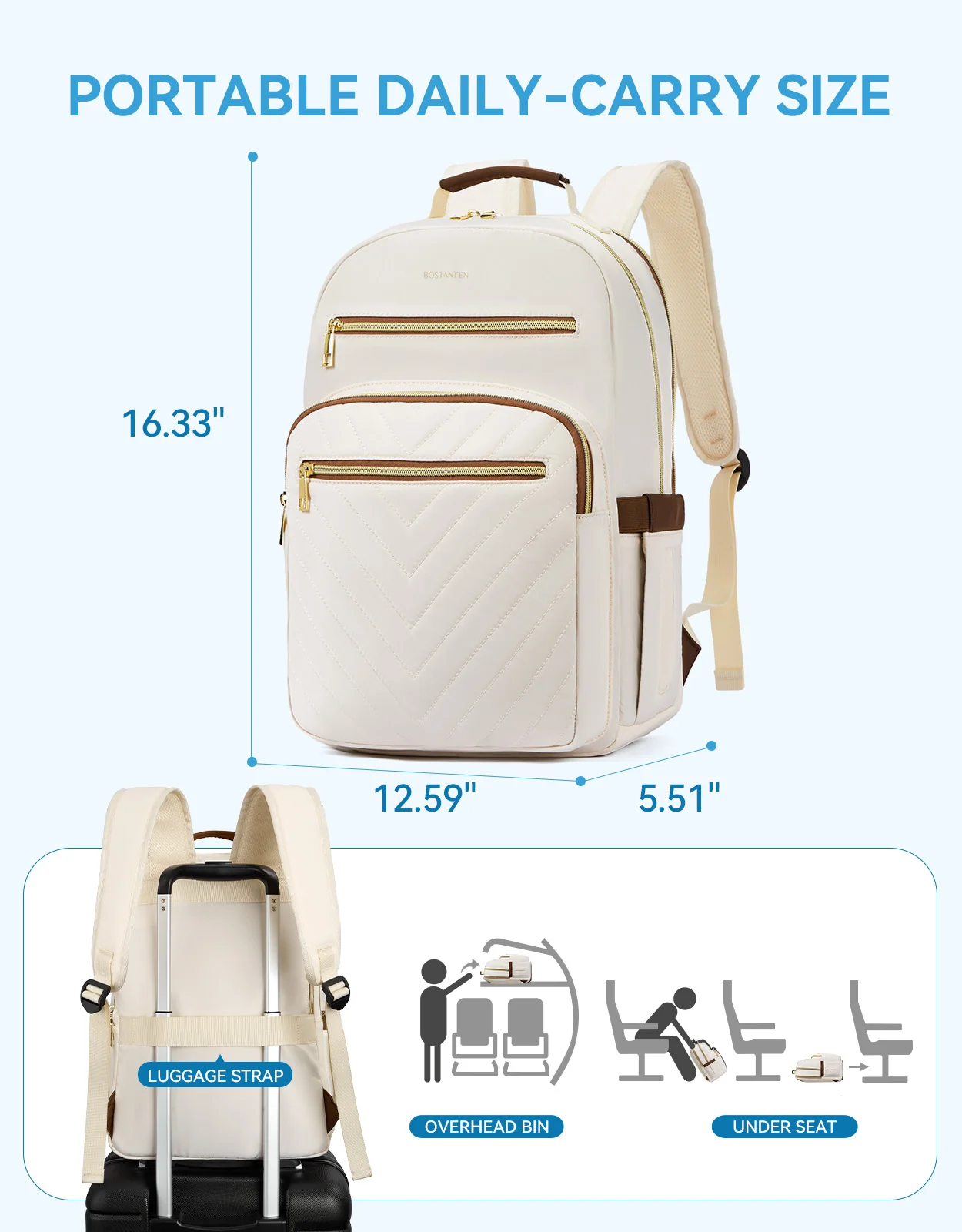 Minoru Quilted Patchwork 15.6“ Laptop Backpack - Image 9