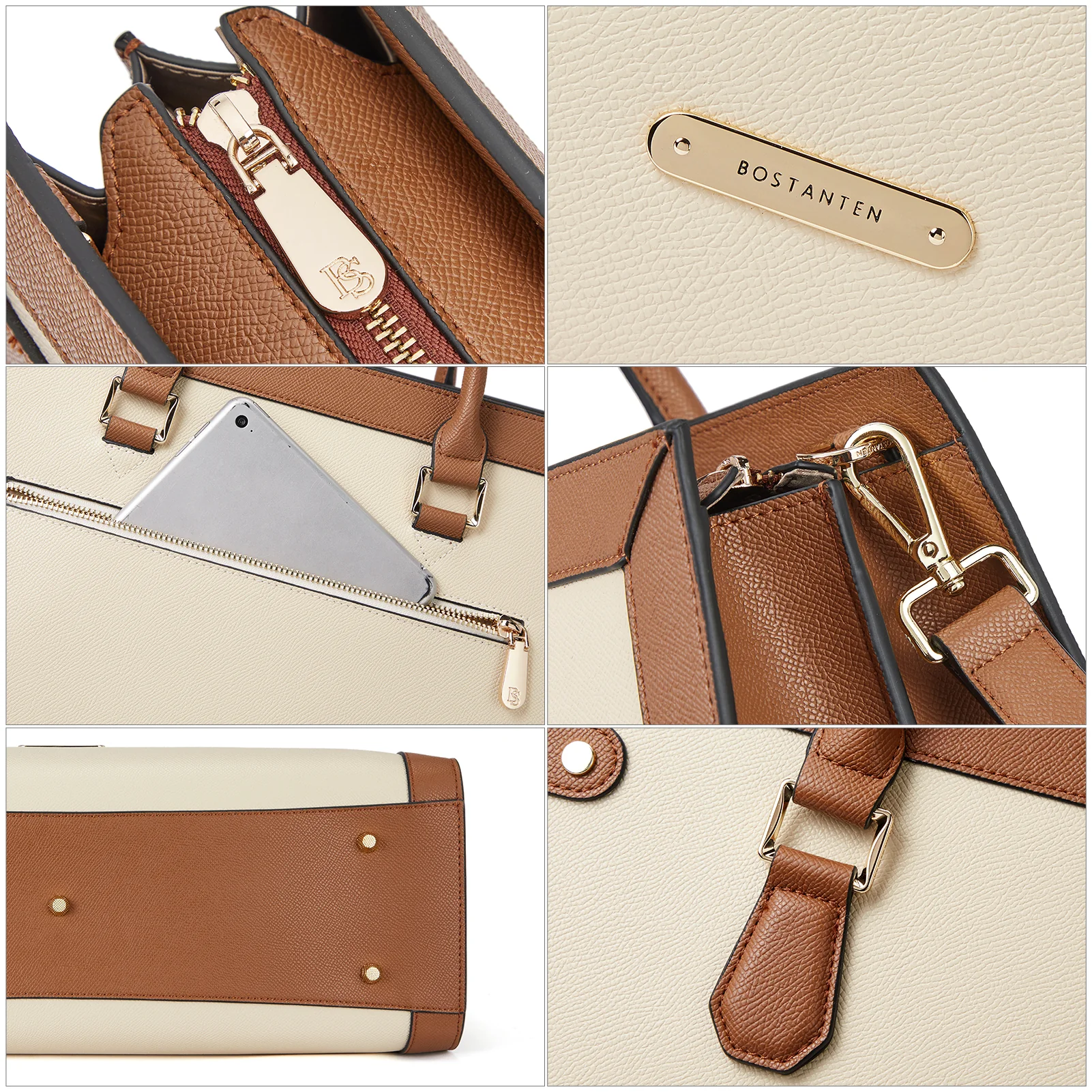 BOSTANTEN Laptop Bag for Women 15.6 inch Leather Briefcase Computer Handbag Stylish Work Tote - Image 6