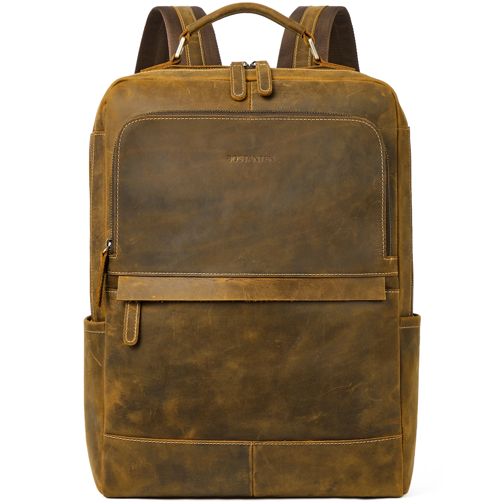 Men's Large Retro Business Backpack for 15.6-inch Laptops