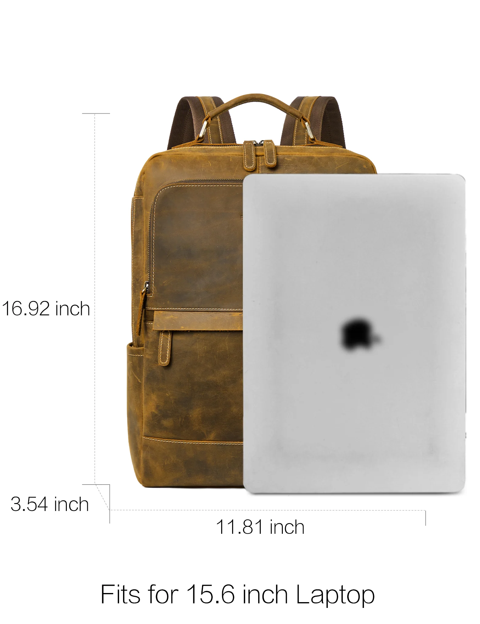 Men's Large Retro Business Backpack for 15.6-inch Laptops - Image 3